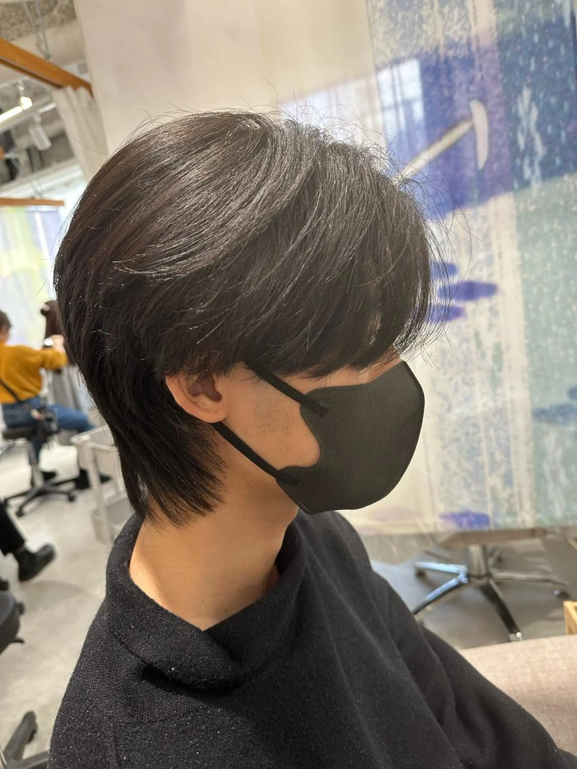 メンズ センターパート メンズ韓国風 マッシュウルフ マッシュ メンズウルフカット カット ヘッドスパ メンズ支持率No.1 メンズ特化/三木田のヘアスタイル