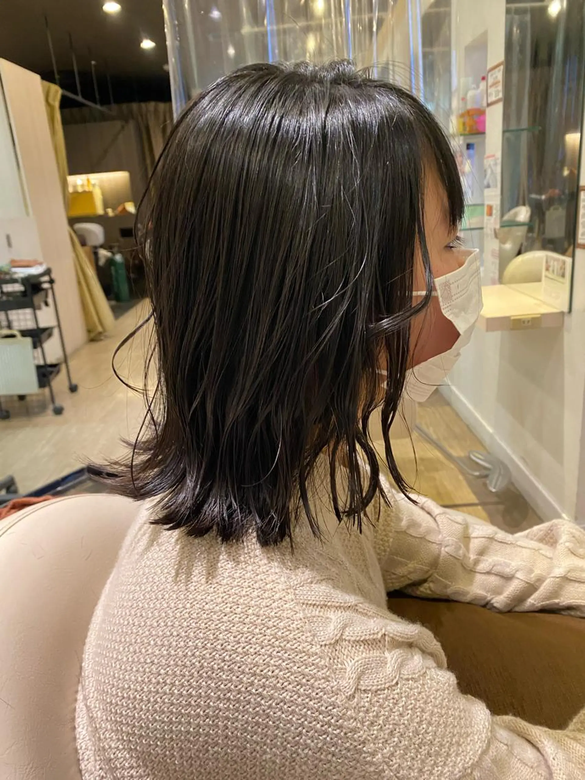 ミディアム 髪質改善/マツパ 垢抜け透明カラー衣笠のヘアスタイル