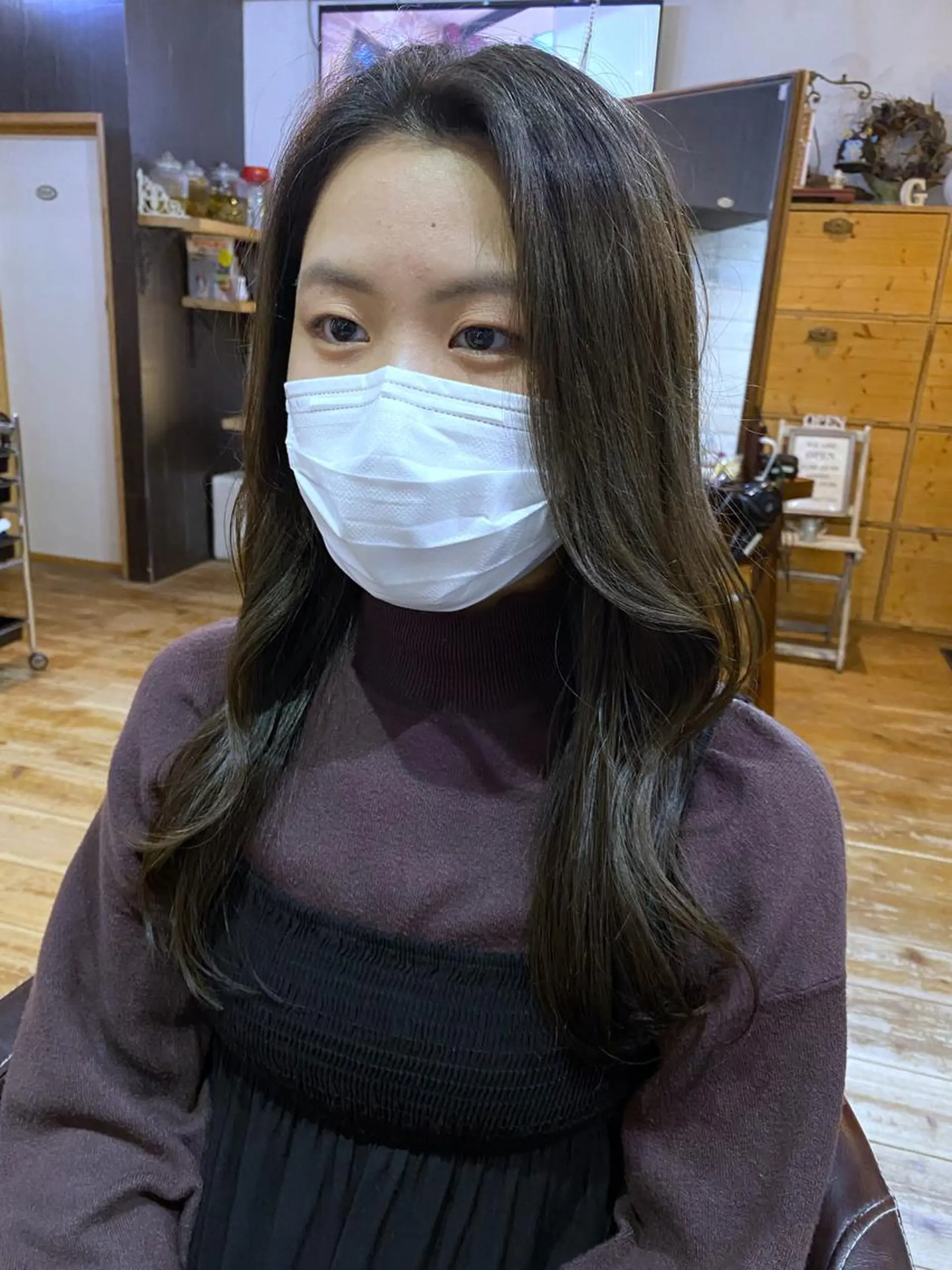 ロング カラー ロング 【韓国レイヤー特化 ハッシュカット】のヘアスタイル