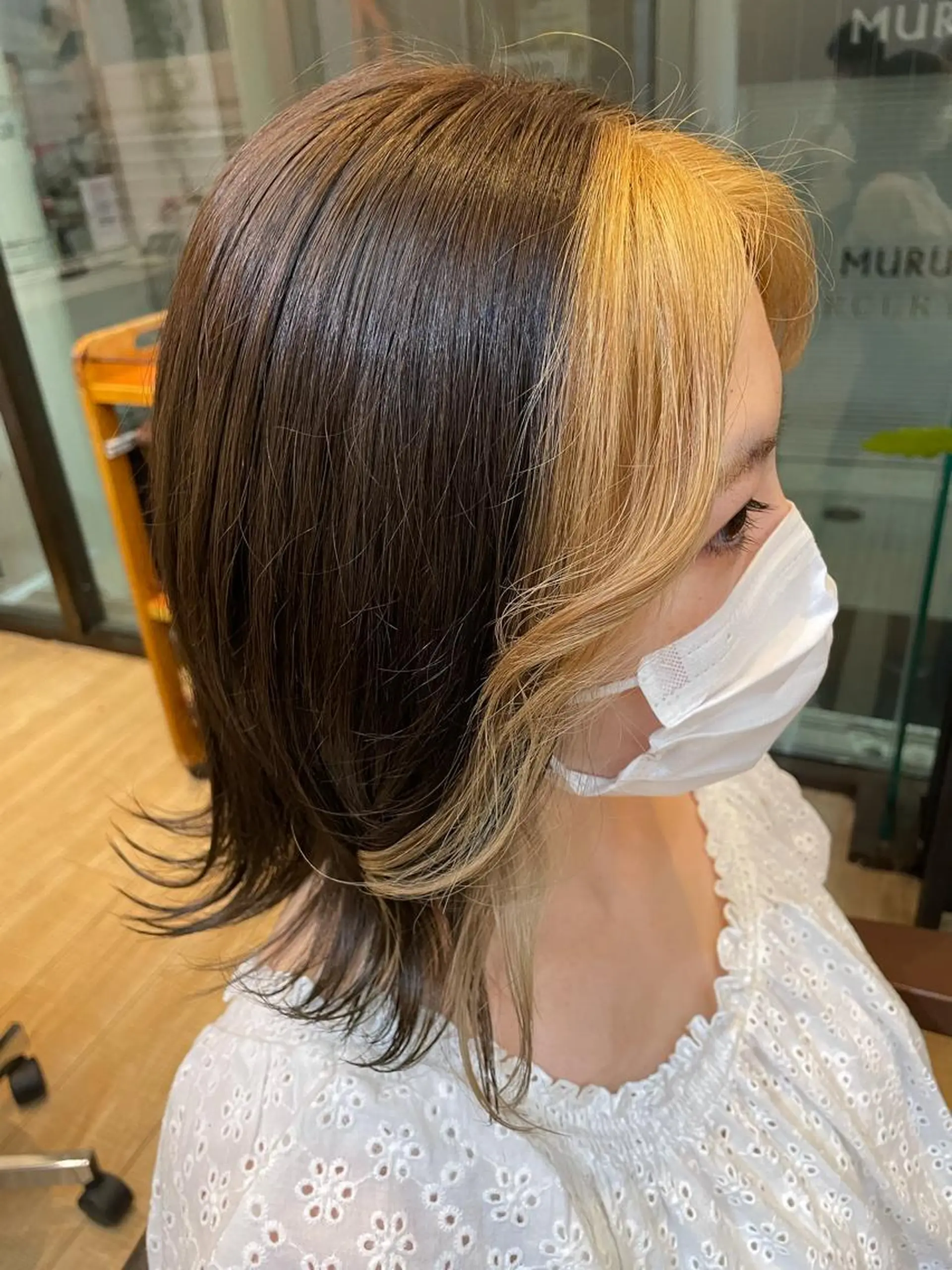 ショート カラー ヘアアレンジ ミストバング ブリーチ  フェイスフレーミング 【ボブ/透明感カラー 】🎀上村美緒🎀のヘアスタイル