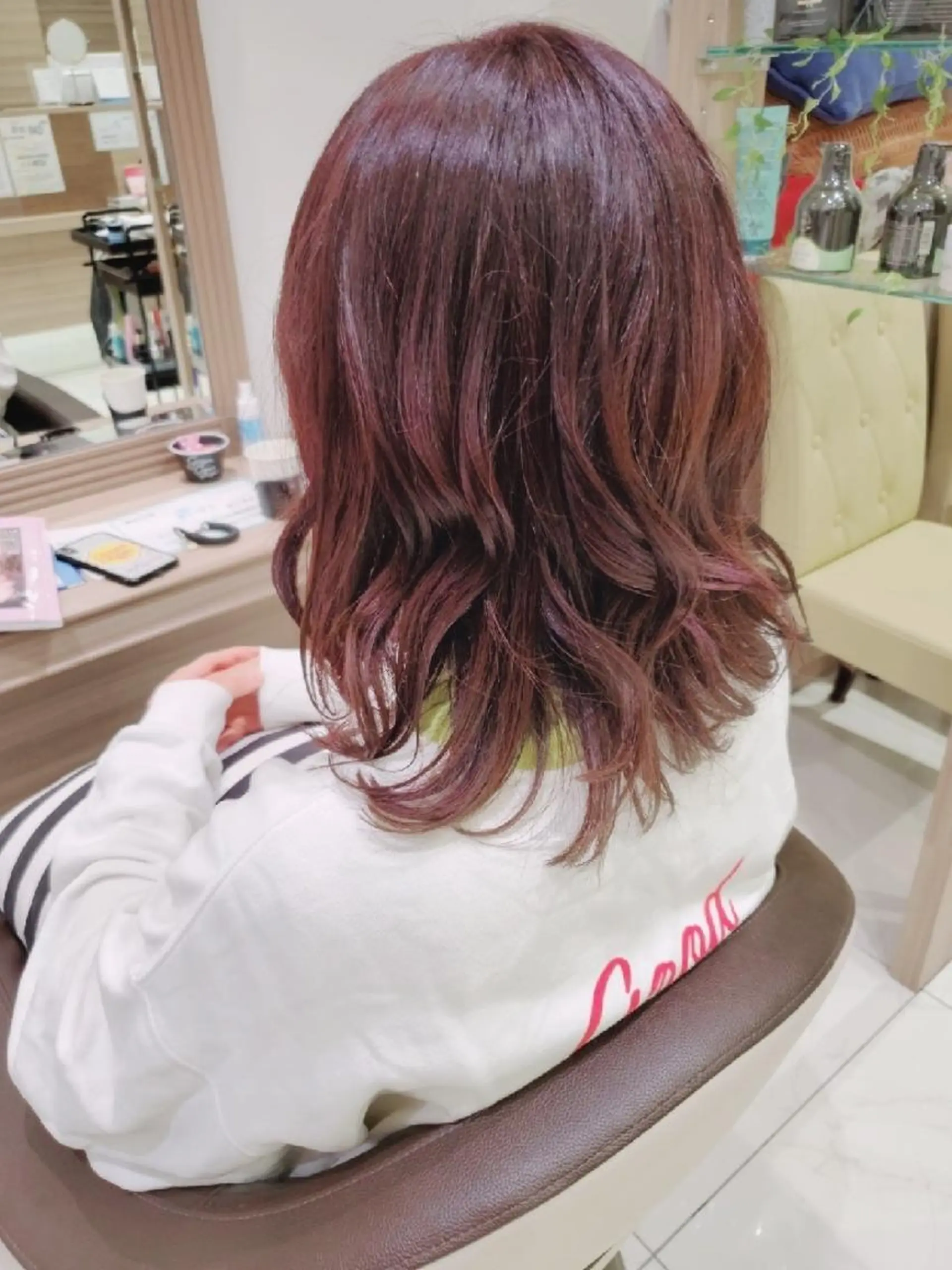 ミディアム カラー ベージュカラー イルミナカラー ピンクカラー ピンクベージュ 中村 和貴のヘアスタイル