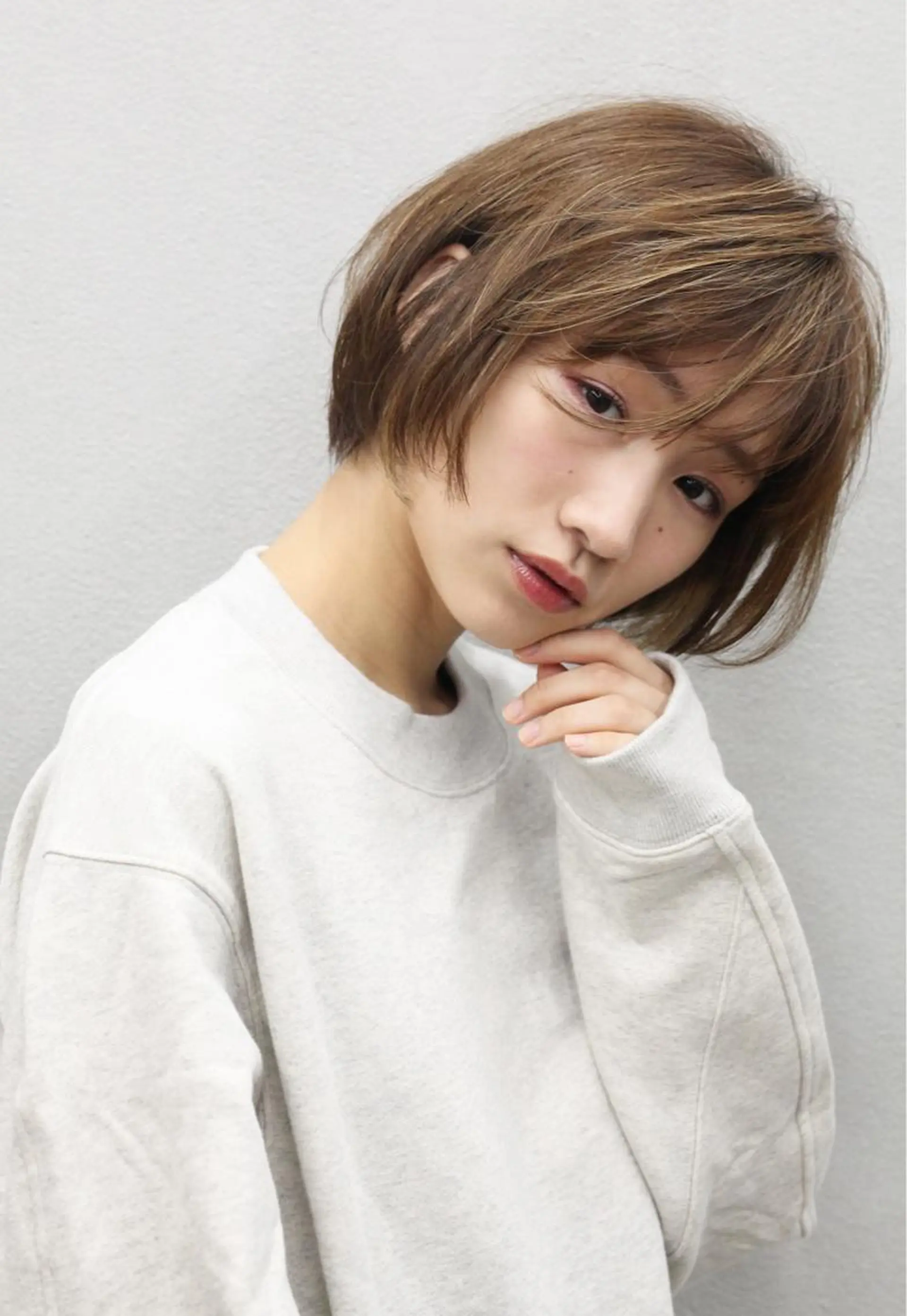 ショート カラー ショートボブ ハイライトカラー ボブ ハイライト ショートヘア ボブ/ショート/ 白髪染め/メンズ葛西のヘアスタイル