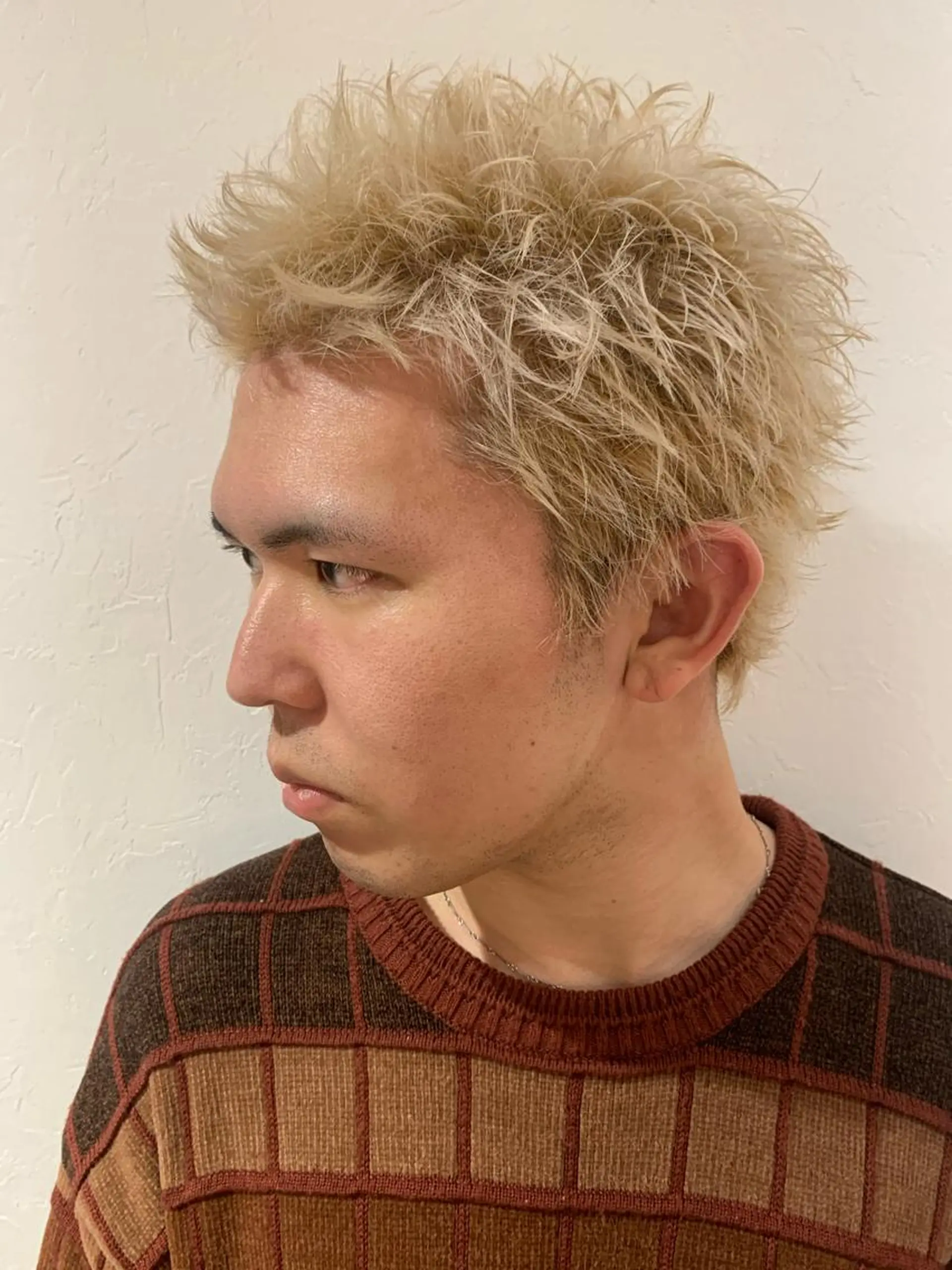 ショート カラー メンズ ベージュカラー ホワイトベージュ ショートヘア ヘアカラー トリートメント ヘアセット 🦋レイヤーカット ミドリカワ🦋のヘアスタイル