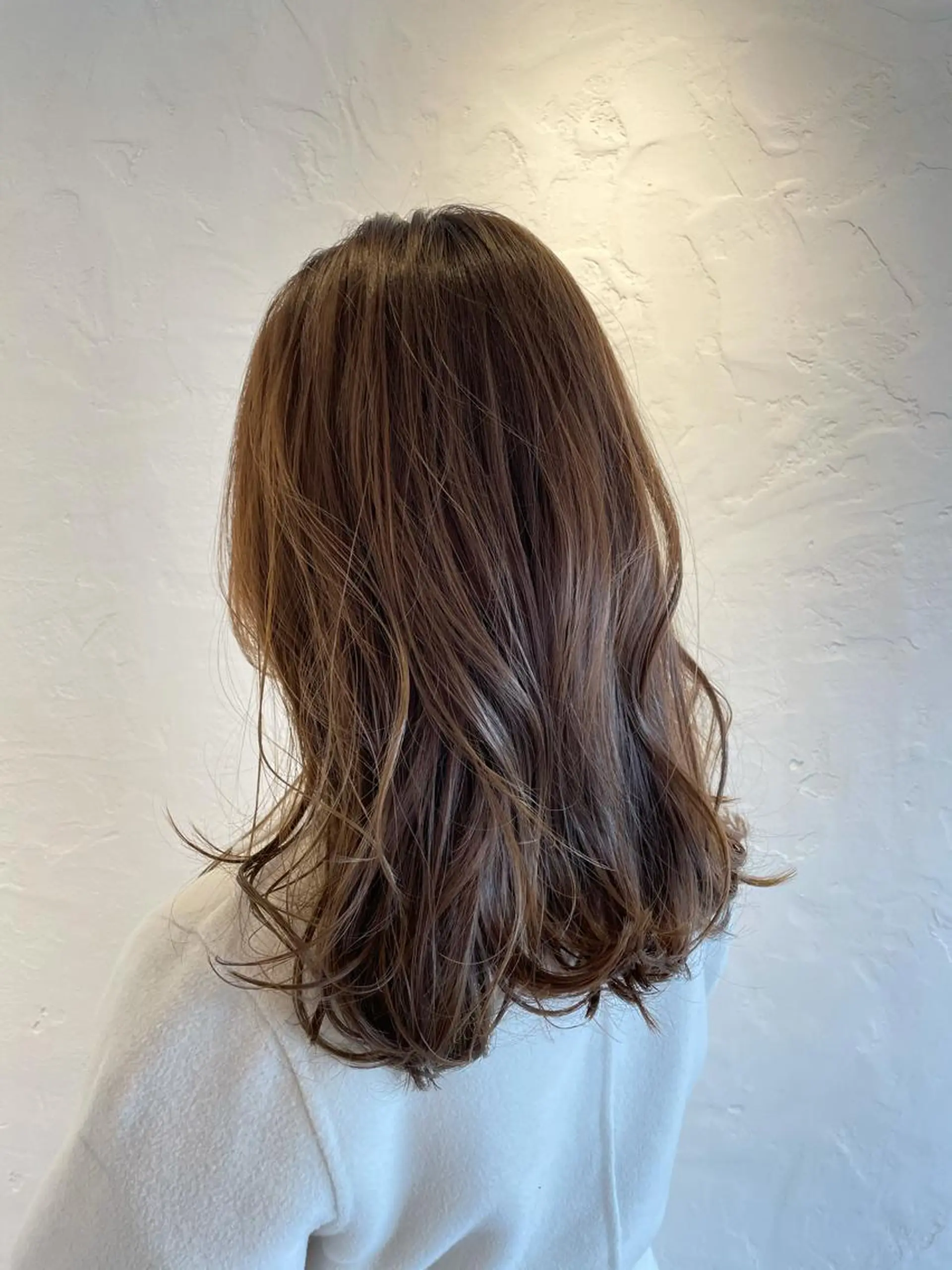 ミディアム パーマ ヘアカラー 蓮沼 今日子のヘアスタイル