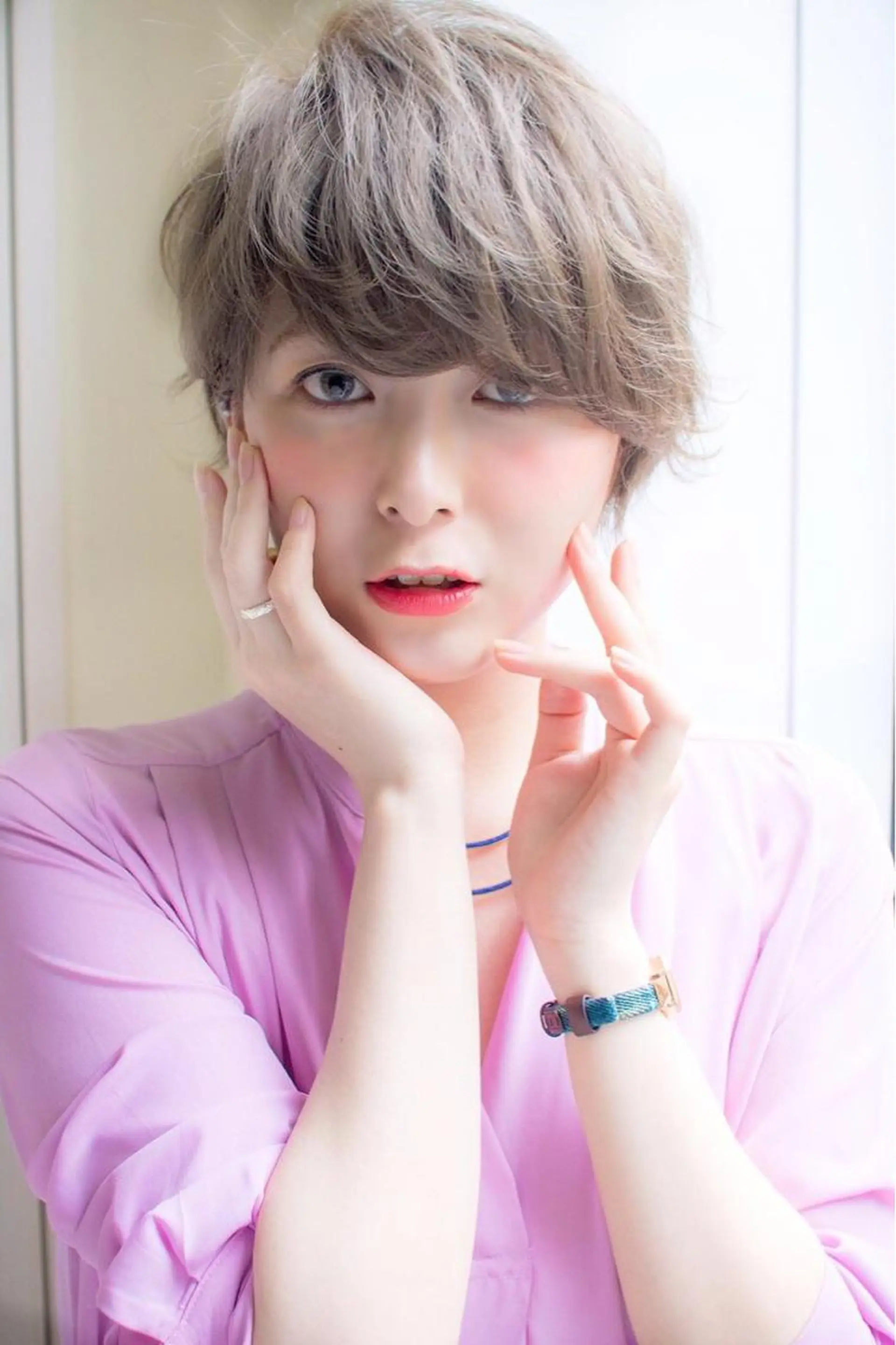 ショート カラー カット ヘアカラー トリートメント 髪質改善　ANFINI 仙台所属・仙台Ｉ韓国レイヤー Ｉ髪質改善Ｉ伊藤拓海のヘアスタイル