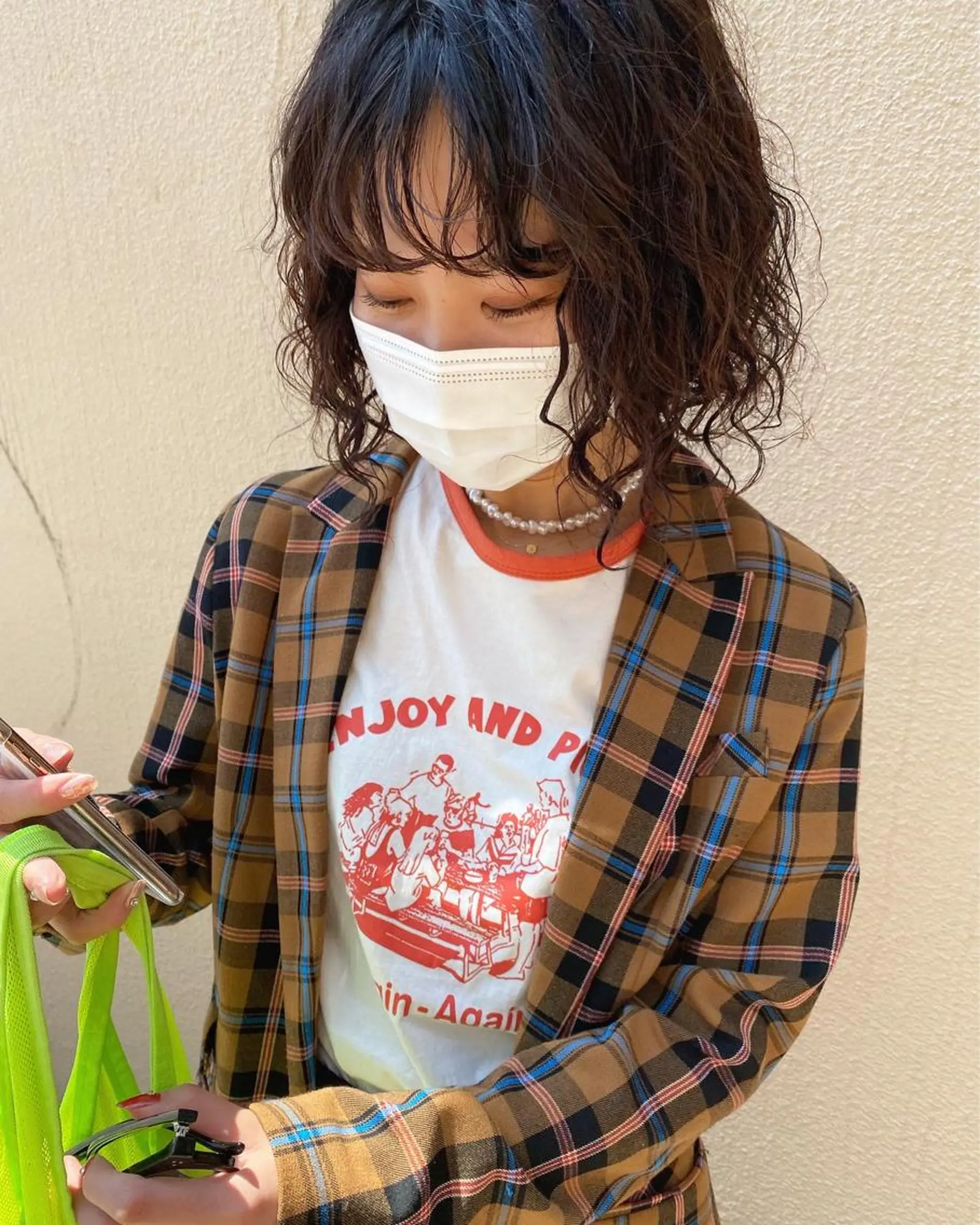 ミディアム パーマ ボブ お任せヘア☘️☘️ 及川渚のヘアスタイル