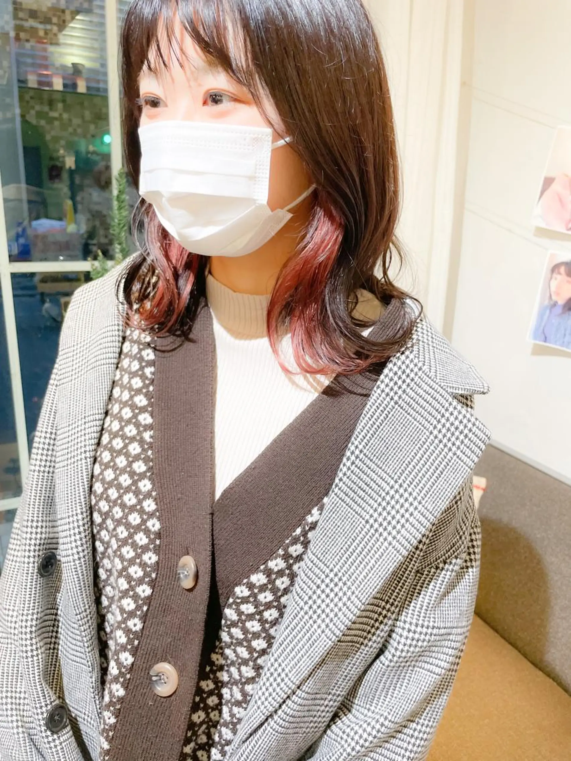 ミディアム カラー ベージュカラー インナーカラー ピンクカラー ピンクベージュ ヘアカラー ✨カラー支持No.1 🧸ワキ カナコ🧸のヘアスタイル