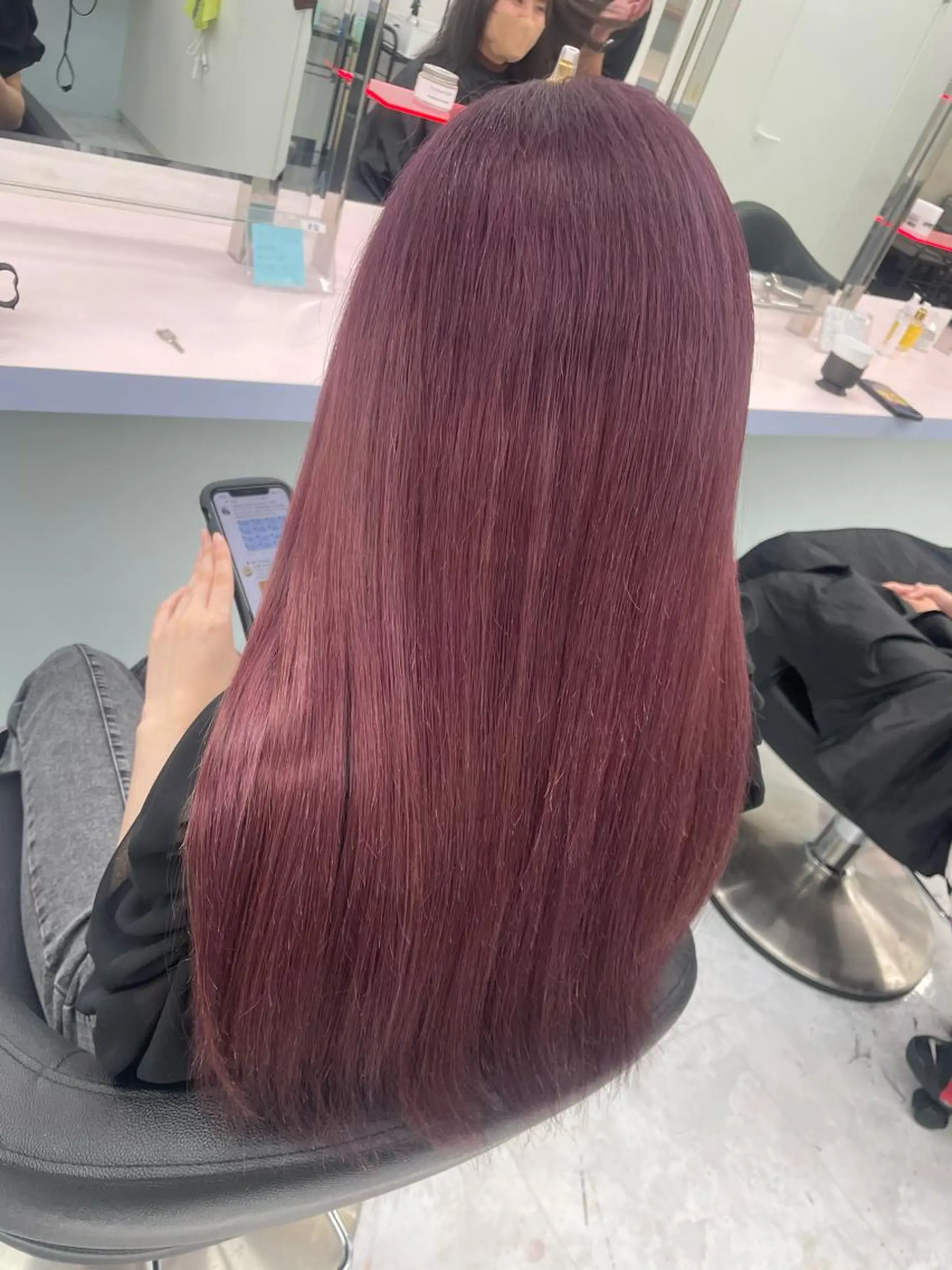 ロング ピンクラベンダー ヘアカラー トリートメント ヘッドスパ ヘアセット ❄️THEATER 透明感カラー❄️のヘアスタイル