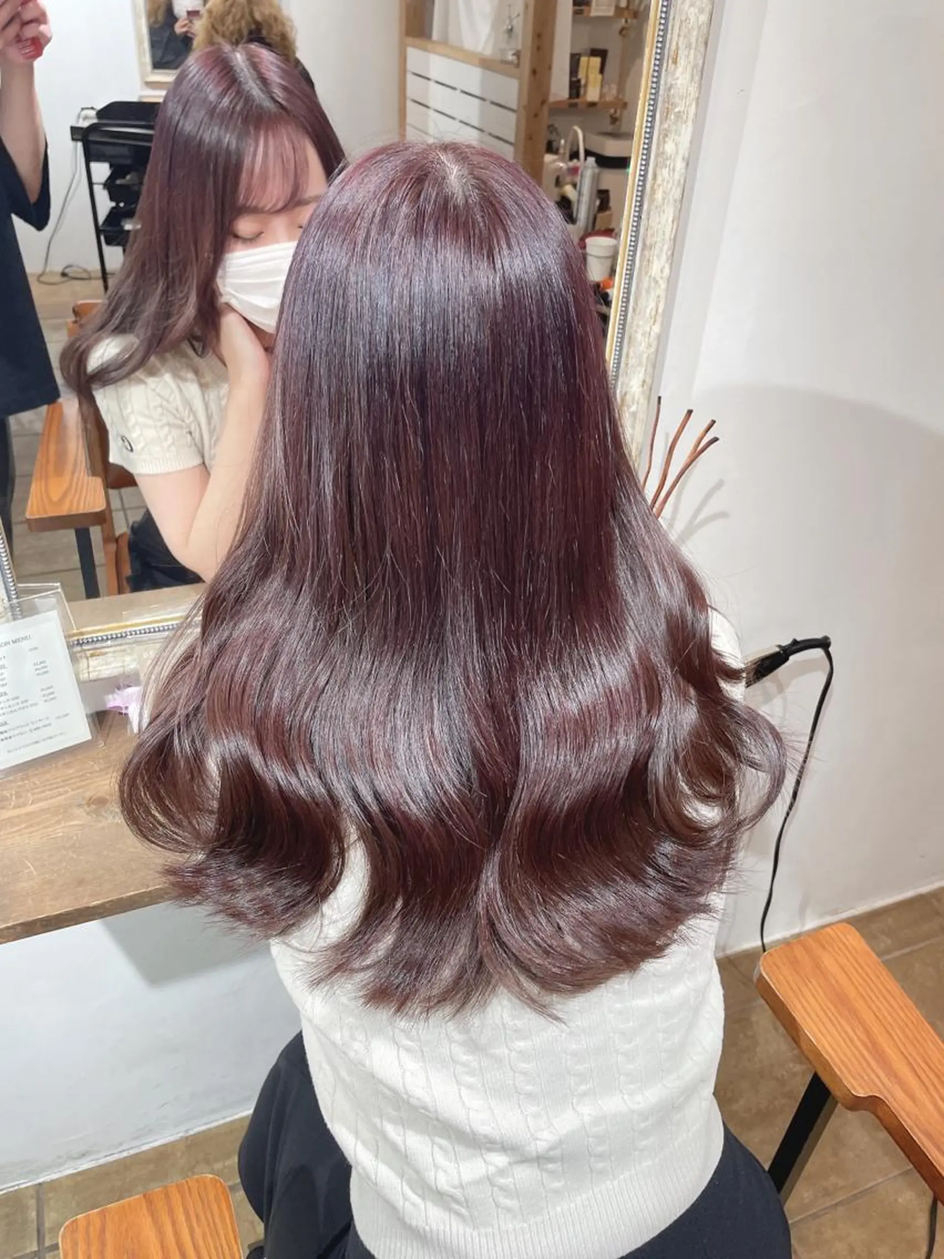 ロング カラー ブリーチ ラベンダーカラー ブリーチなしカラー ピンクカラー ピンクラベンダー ヘアカラー トリートメント ヘアアレンジ にいた　かづしげのヘアスタイル