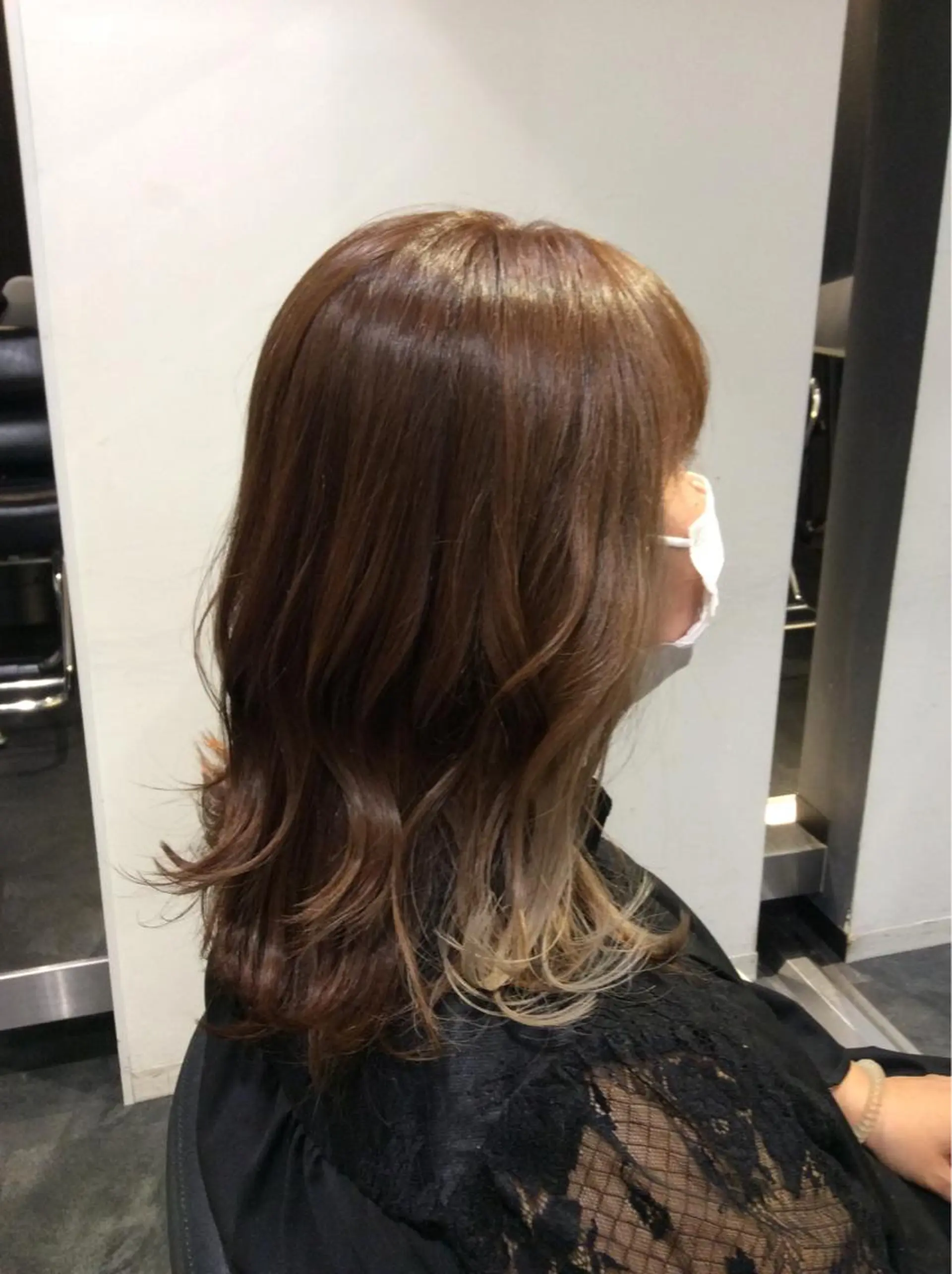 ミディアム カット ヘアカラー トリートメント ボブスタイル/ 透明感カラー/八幡のヘアスタイル