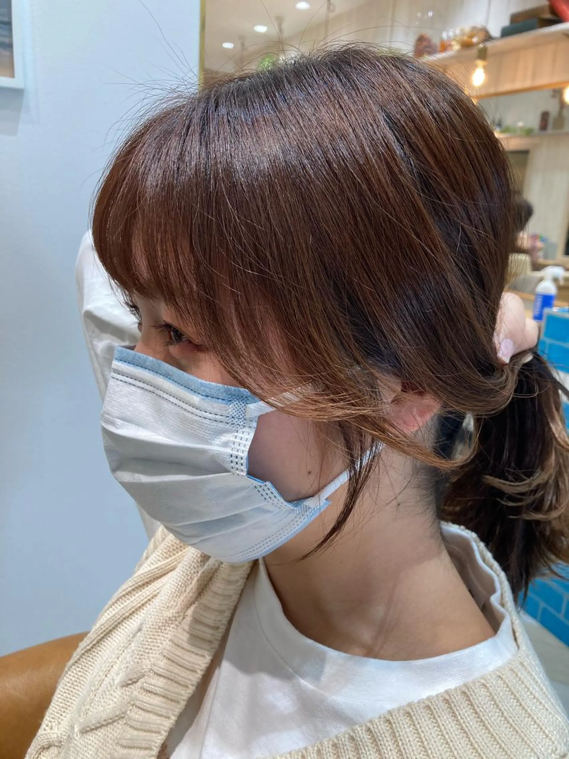 セミロング 顔まわりレイヤー 韓国風ヘア レイヤーカット おくれ毛 シースルーバング Loom .by Sea  ルームバイシー所属・レイヤー/前髪/ 韓国/CHIHIROのヘアスタイル