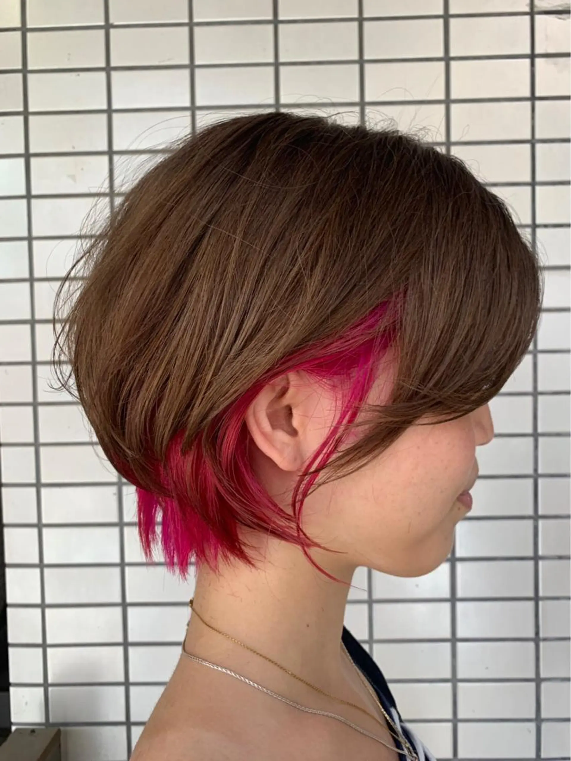 ショート カラー ブラウンカラー ピンクカラー カット ヘアカラー トリートメント ✂︎中山竜哉✂︎ 川崎スタイリストのヘアスタイル