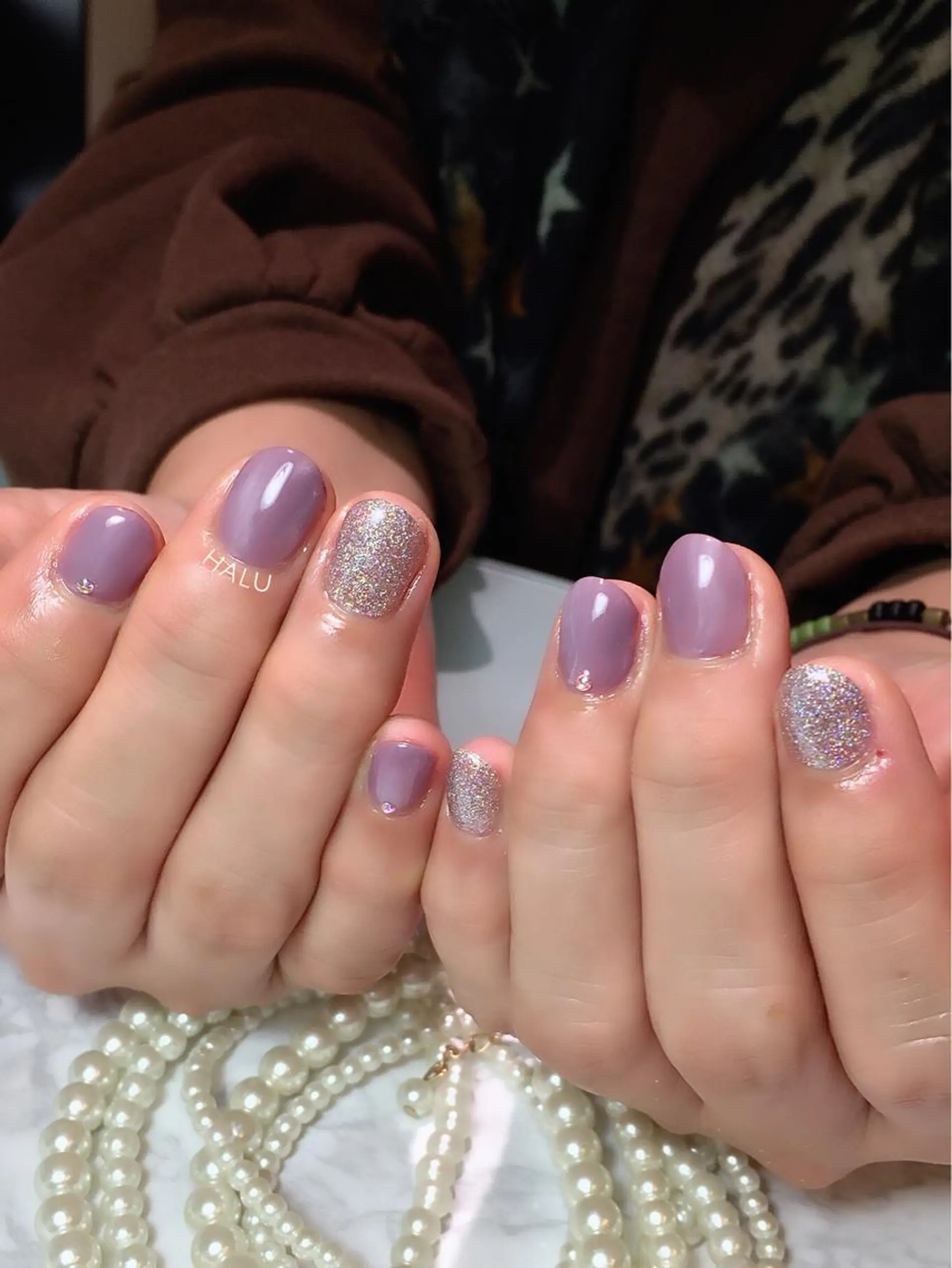 ネイル ニュアンスネイル パープル HALU ハルのネイルデザイン