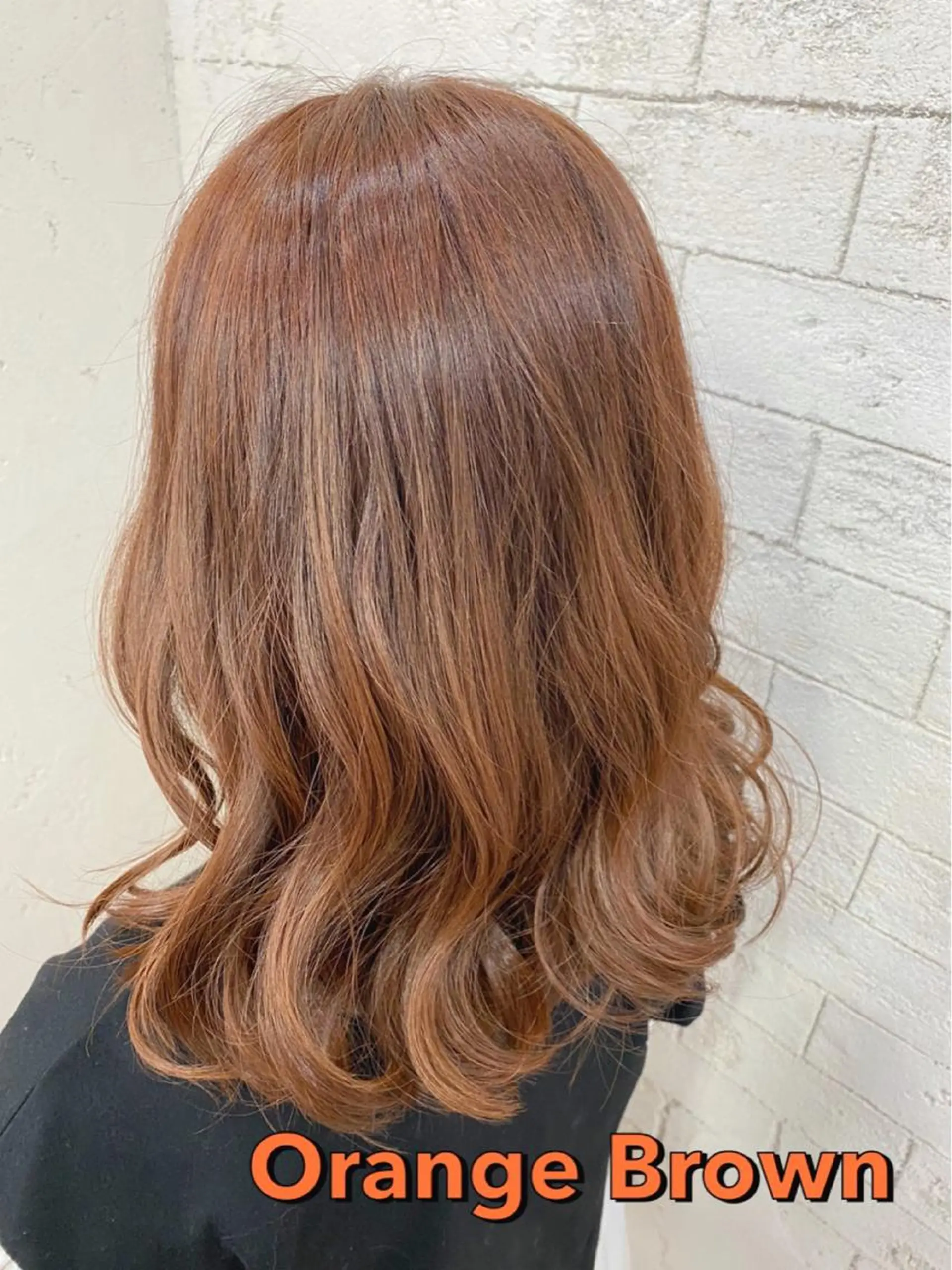 セミロング ヘアアレンジ オレンジブラウン ホワイト/店長/カラ ー講師/錦糸町/岩崎のヘアスタイル