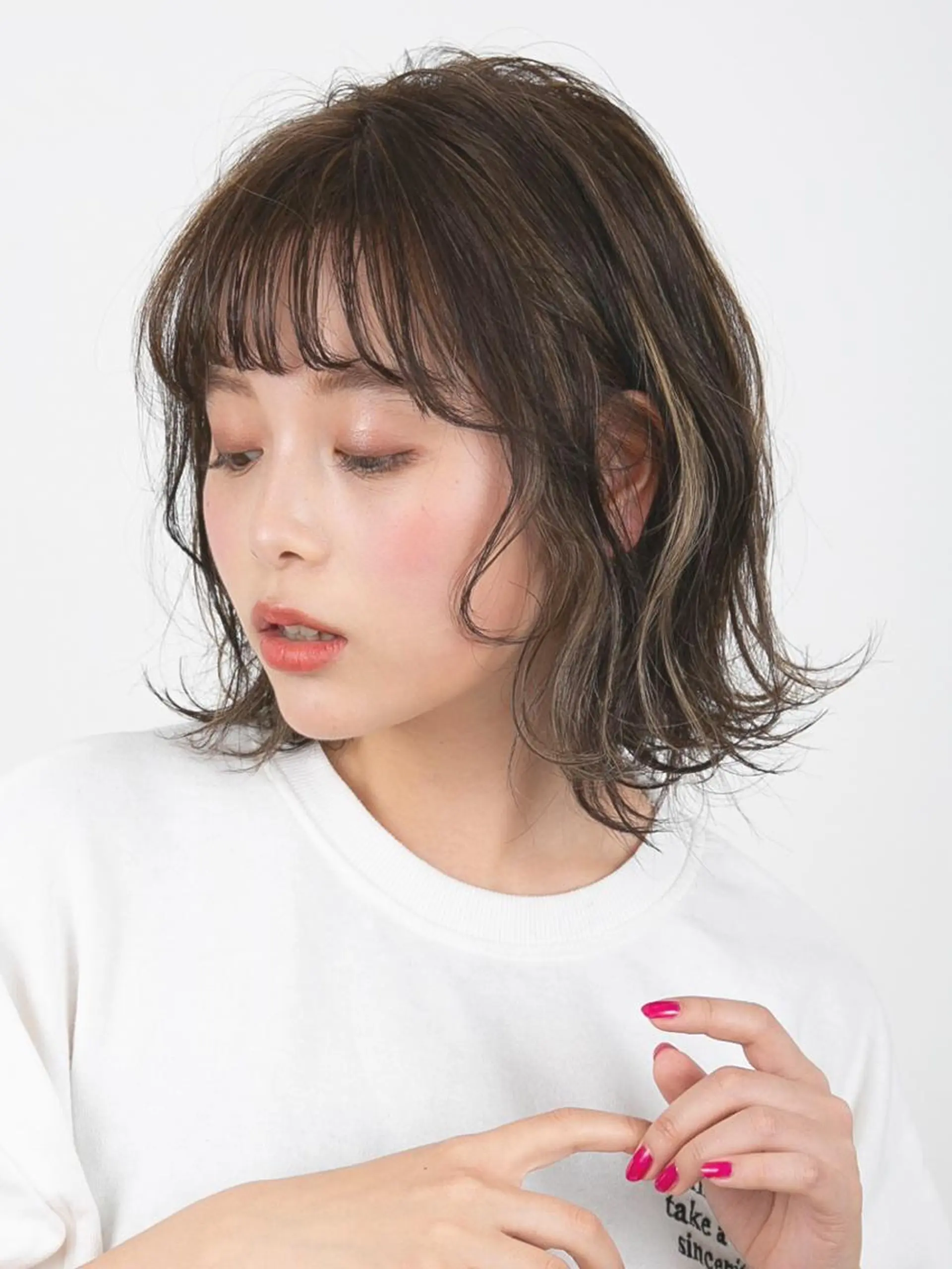 ミディアム カラー ヘアアレンジ 🫧美髪矯正/ 髪質改善/藤平健太のヘアスタイル