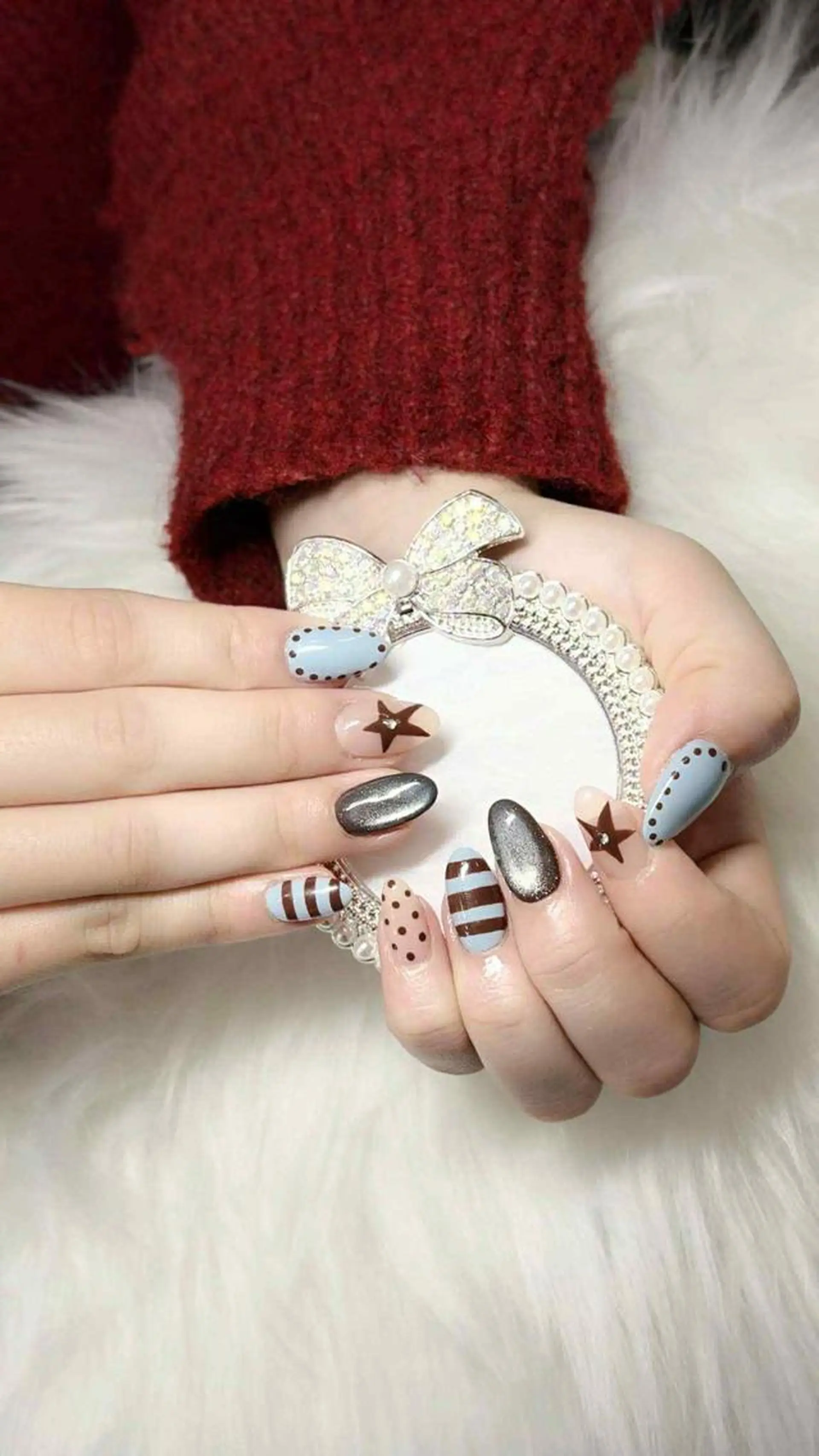 ロング 韓国風ヘア ハンドネイル Bling Salonのネイルデザイン