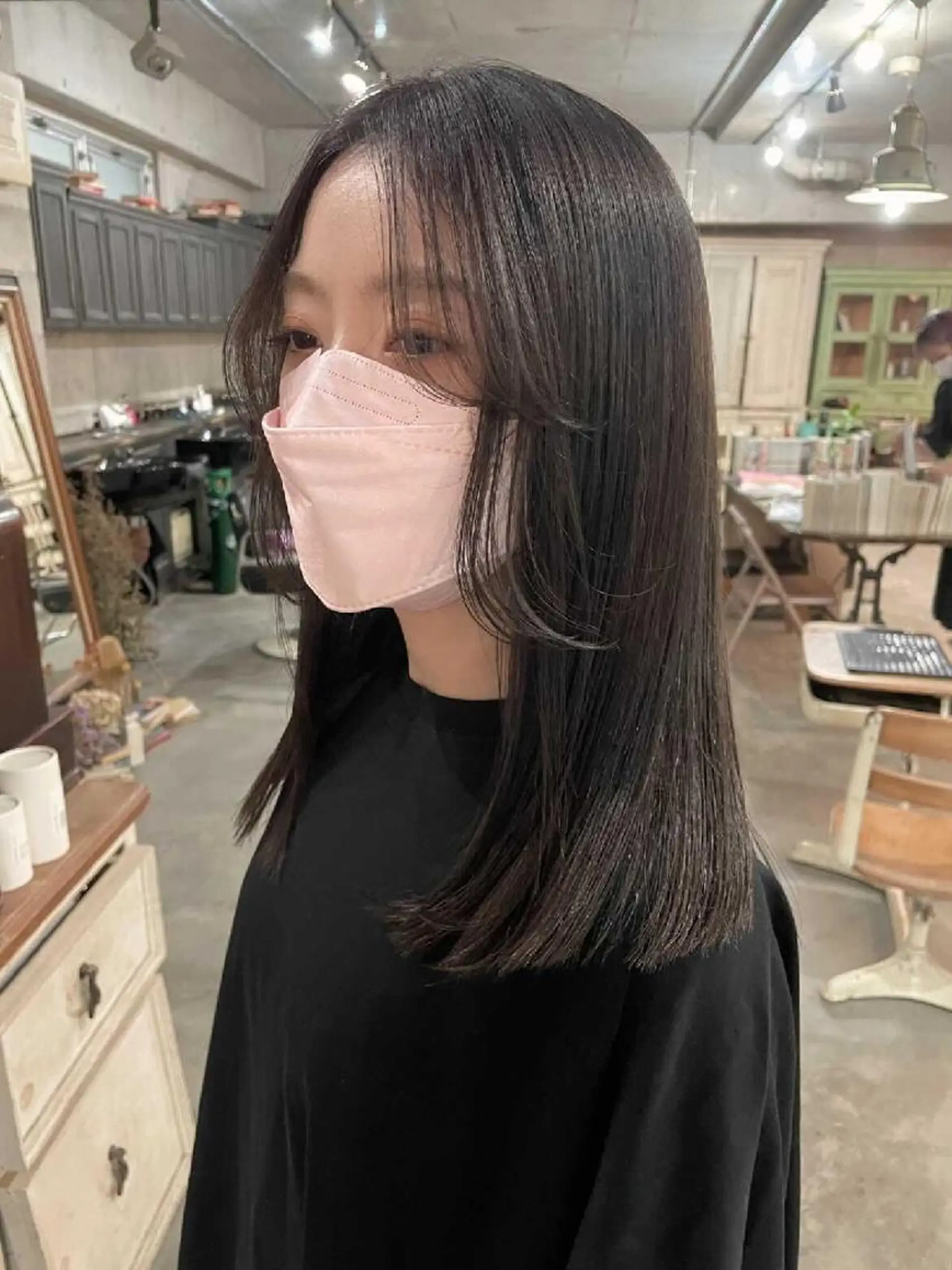 セミロング ヘアカラー トリートメント ヘアセット 南堀江 möwen ( メーヴェ )所属・mowen RUIのヘアスタイル