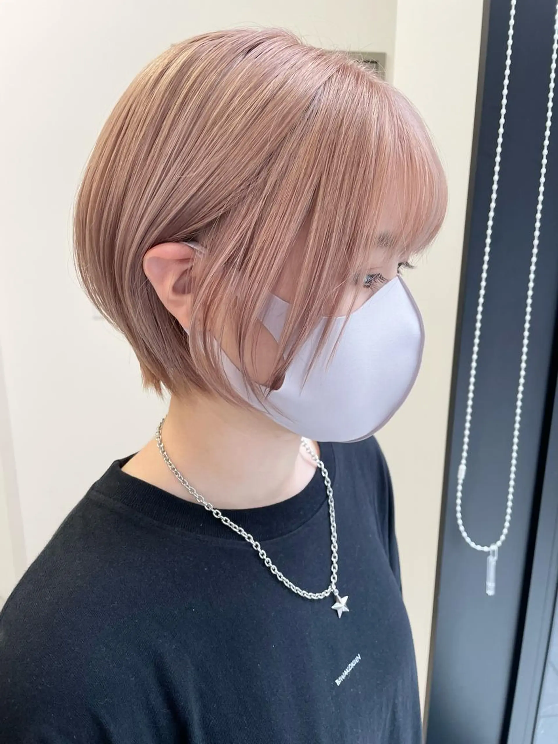 ショート カラー ブリーチ ピンクカラー ヘアカラー 💈平島 拓也💈のヘアスタイル