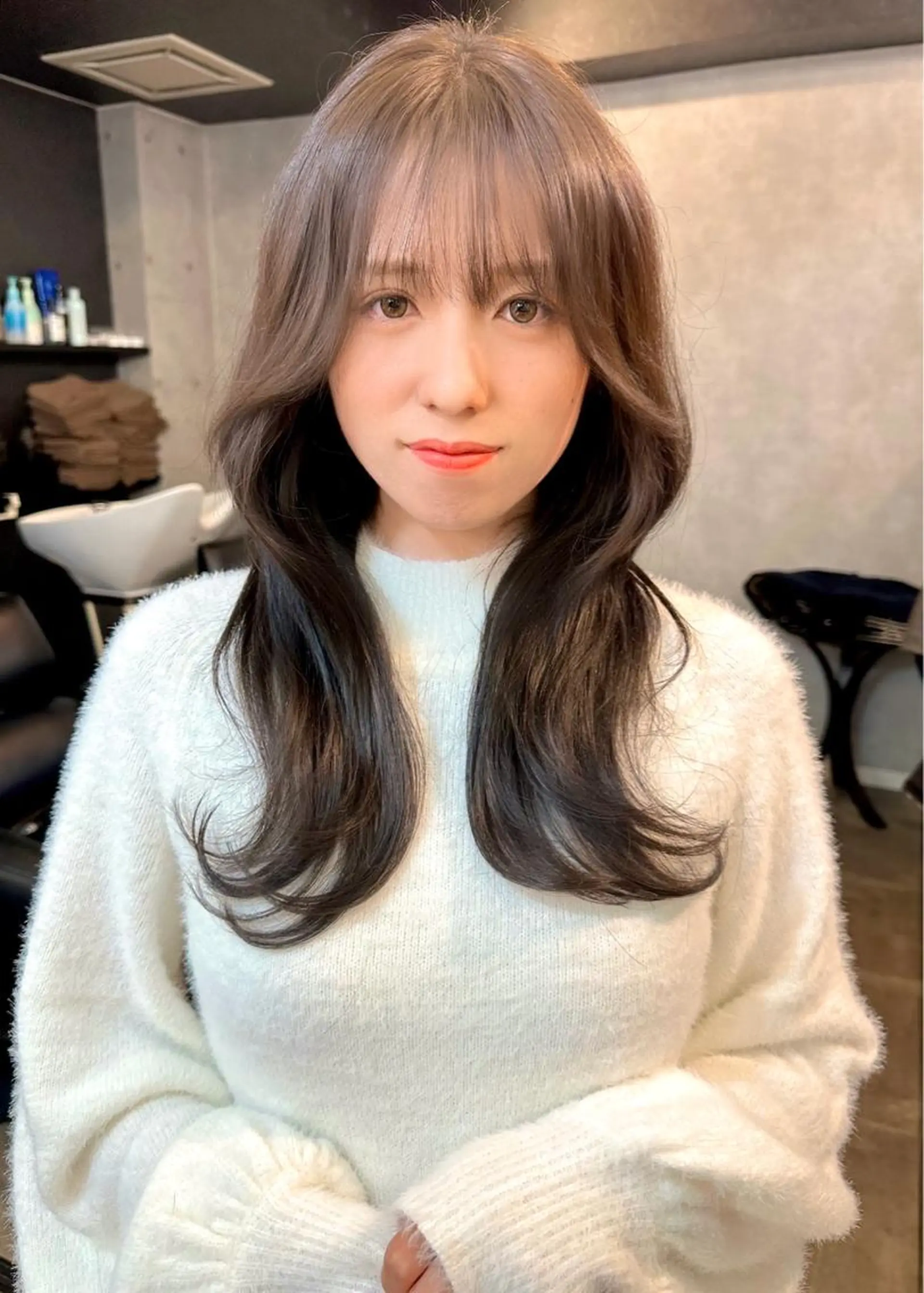 セミロング くびれヘア エギョモリ タンバルモリ 韓国風ヘア レイヤーカット カット ヘアカラー トリートメント 大人可愛いヘア 大田のヘアスタイル