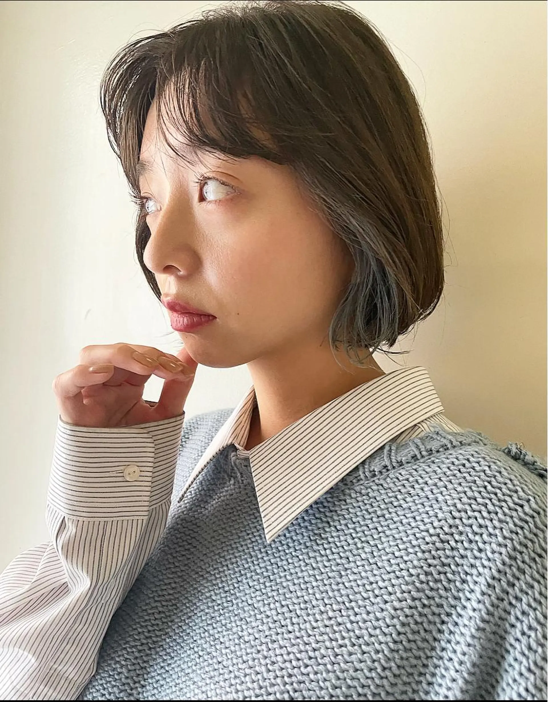 ショート カラー インナーカラー ケアブリーチ/ エクステ/レイヤーのヘアスタイル