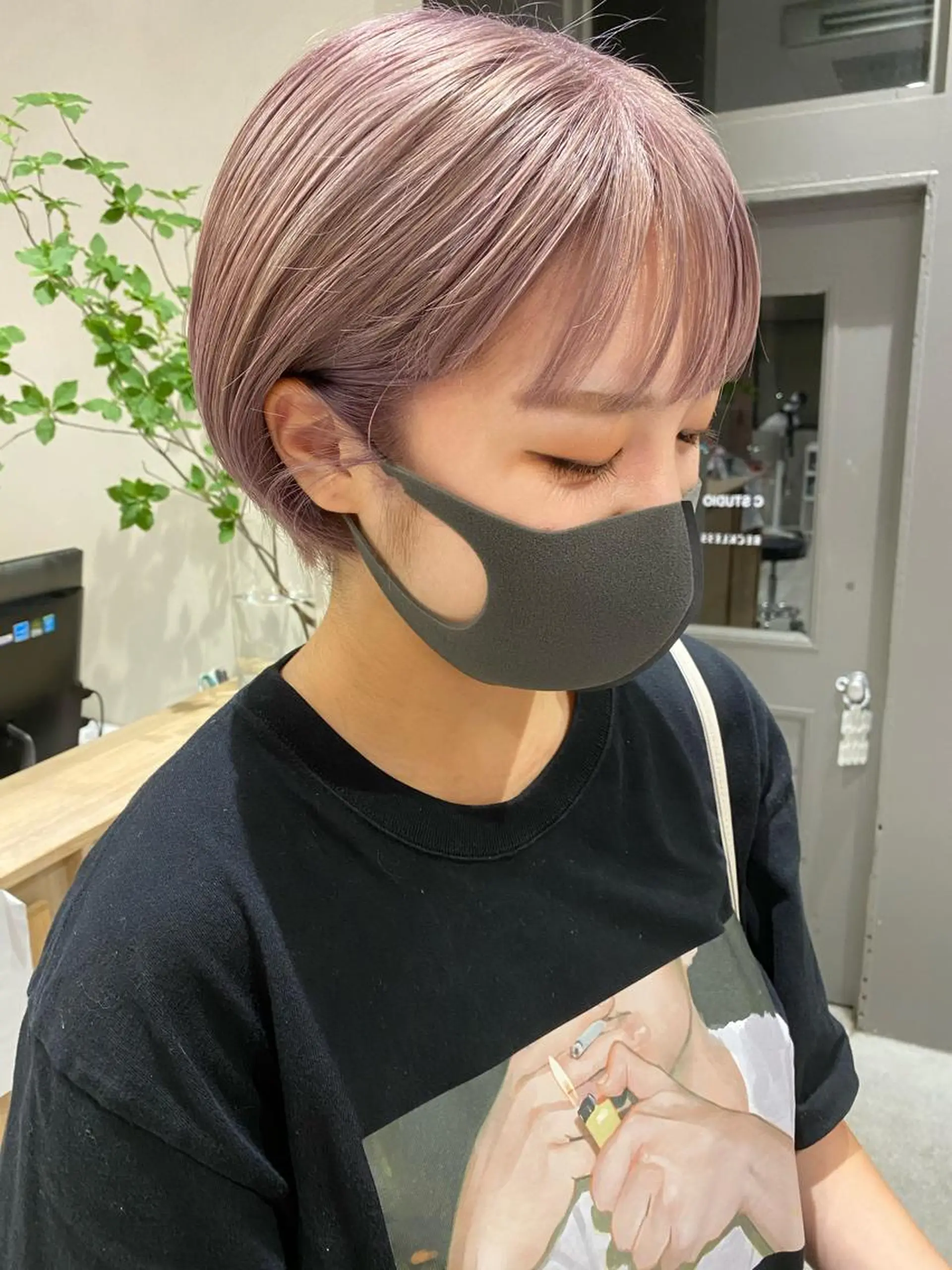 ショート カラー ヘアアレンジ cie所属・ボブ/ミニボブ 透明感カラーkadoのヘアスタイル