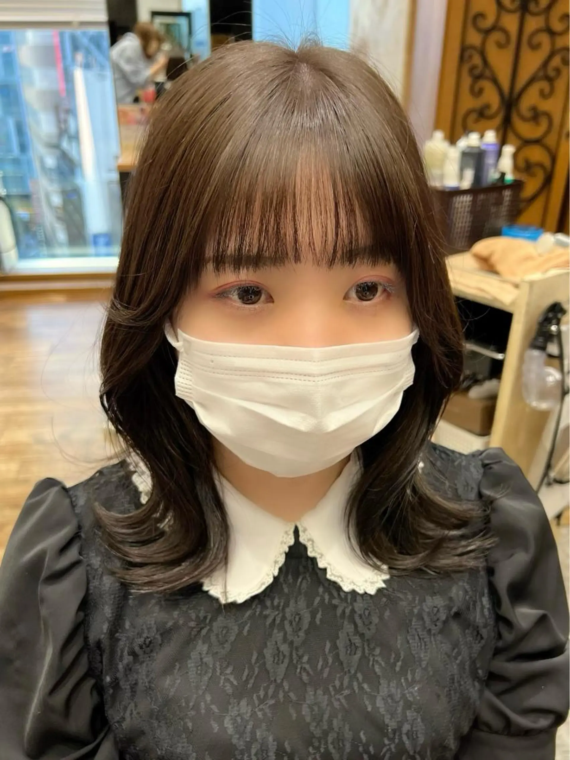 セミロング カラー ベージュカラー ブラウンカラー くびれヘア 髪質改善 縮毛矯正 🧡くびれヘア/前髪 顔周り🧡久原結衣のヘアスタイル