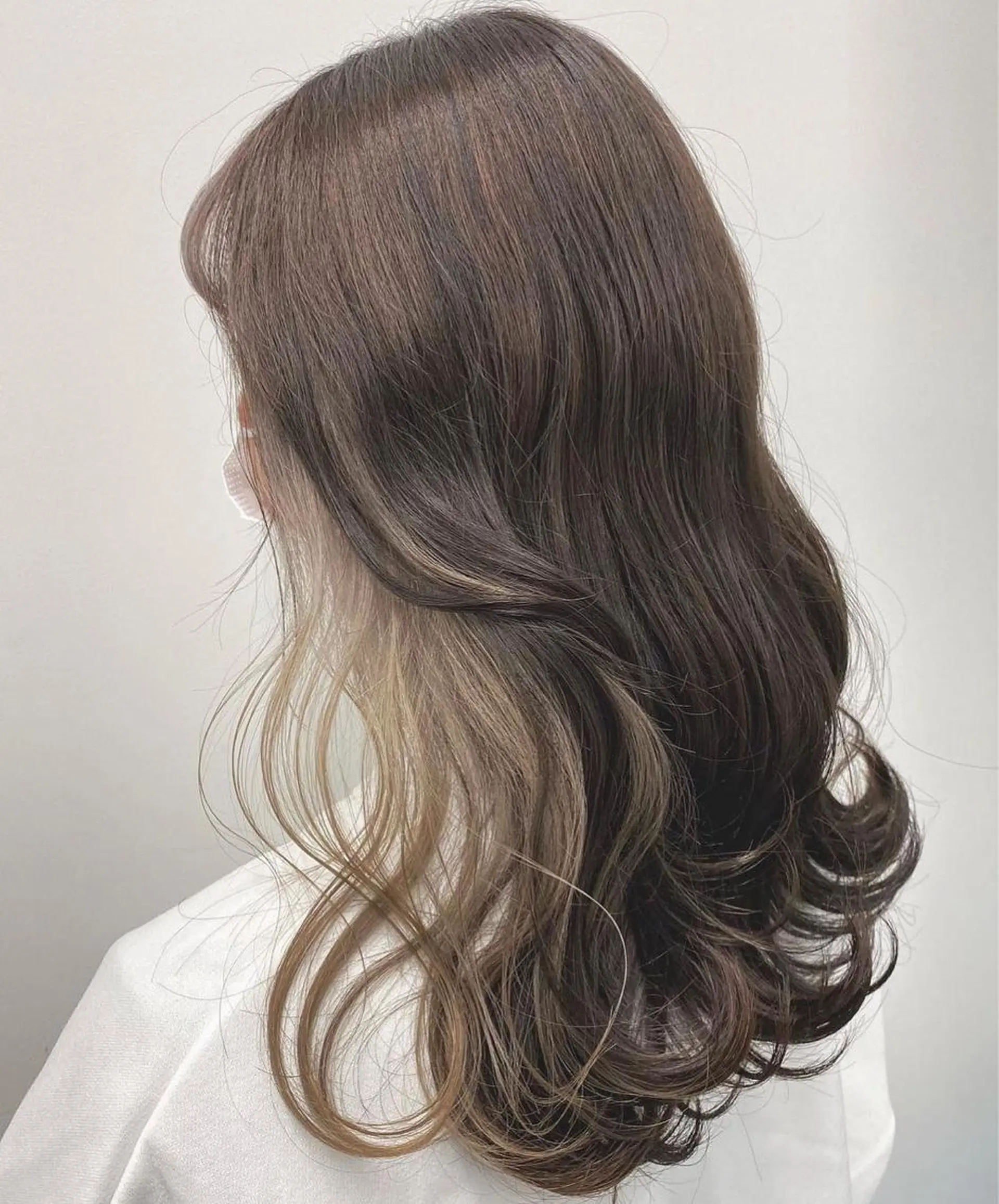 セミロング カラー パーマ ヘアアレンジ メンズ ネイル ヘアカラー トリートメント 透明感カラー／ 新潟万代/池野里衣のヘアスタイル