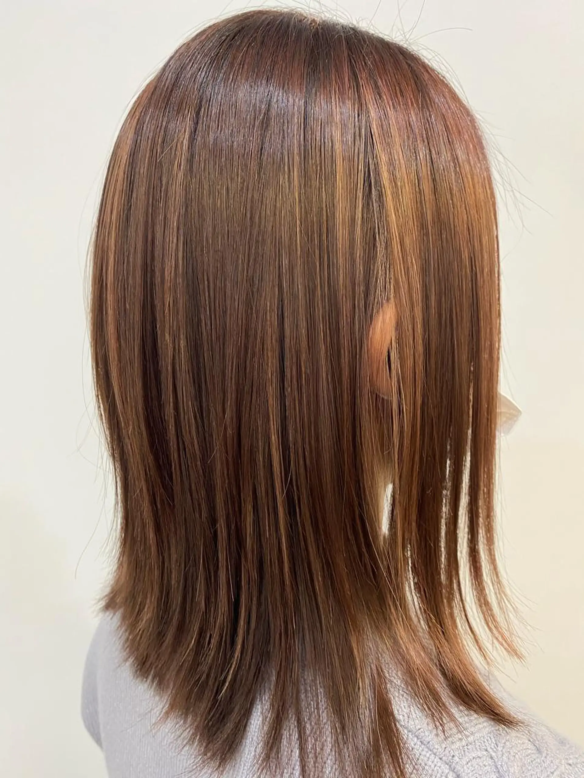 ミディアム カラー ハイライトカラー ハイライト カット ヘアカラー 桝本 由佳のヘアスタイル