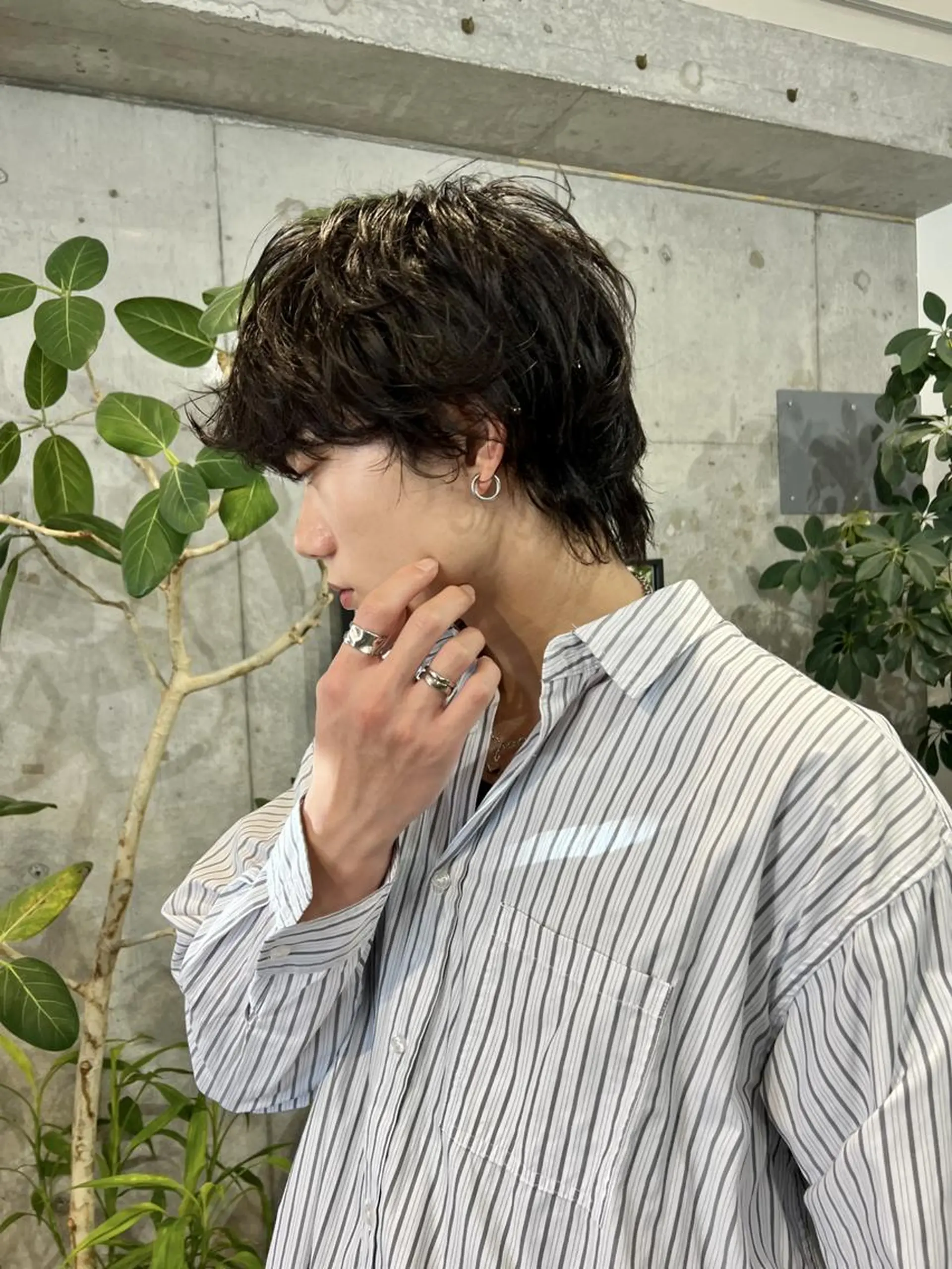 ミディアム ミディアムパーマ ウルフカット カット パーマ 杉山 拓未のヘアスタイル