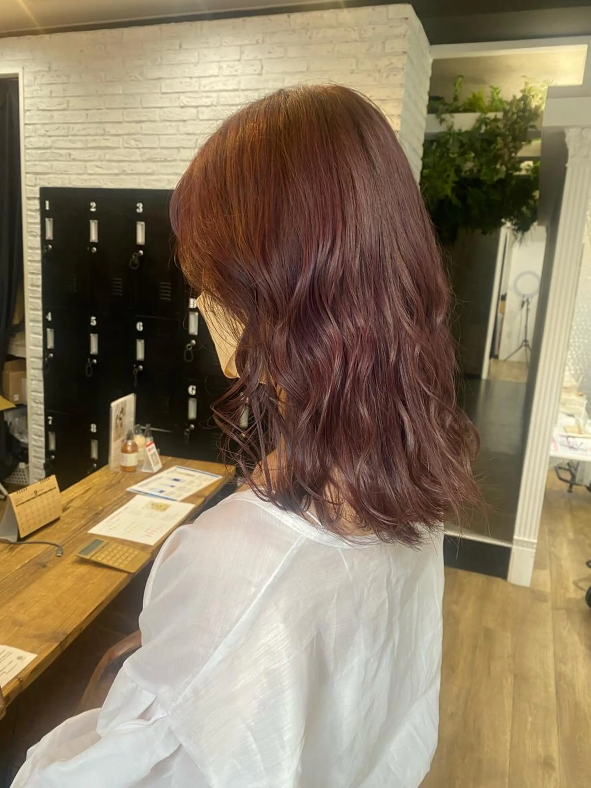 ミディアム カラー ヘアアレンジ ラベンダーカラー ピンクカラー ヘアカラー トリートメント あおい 🍒暖色カラーのヘアスタイル