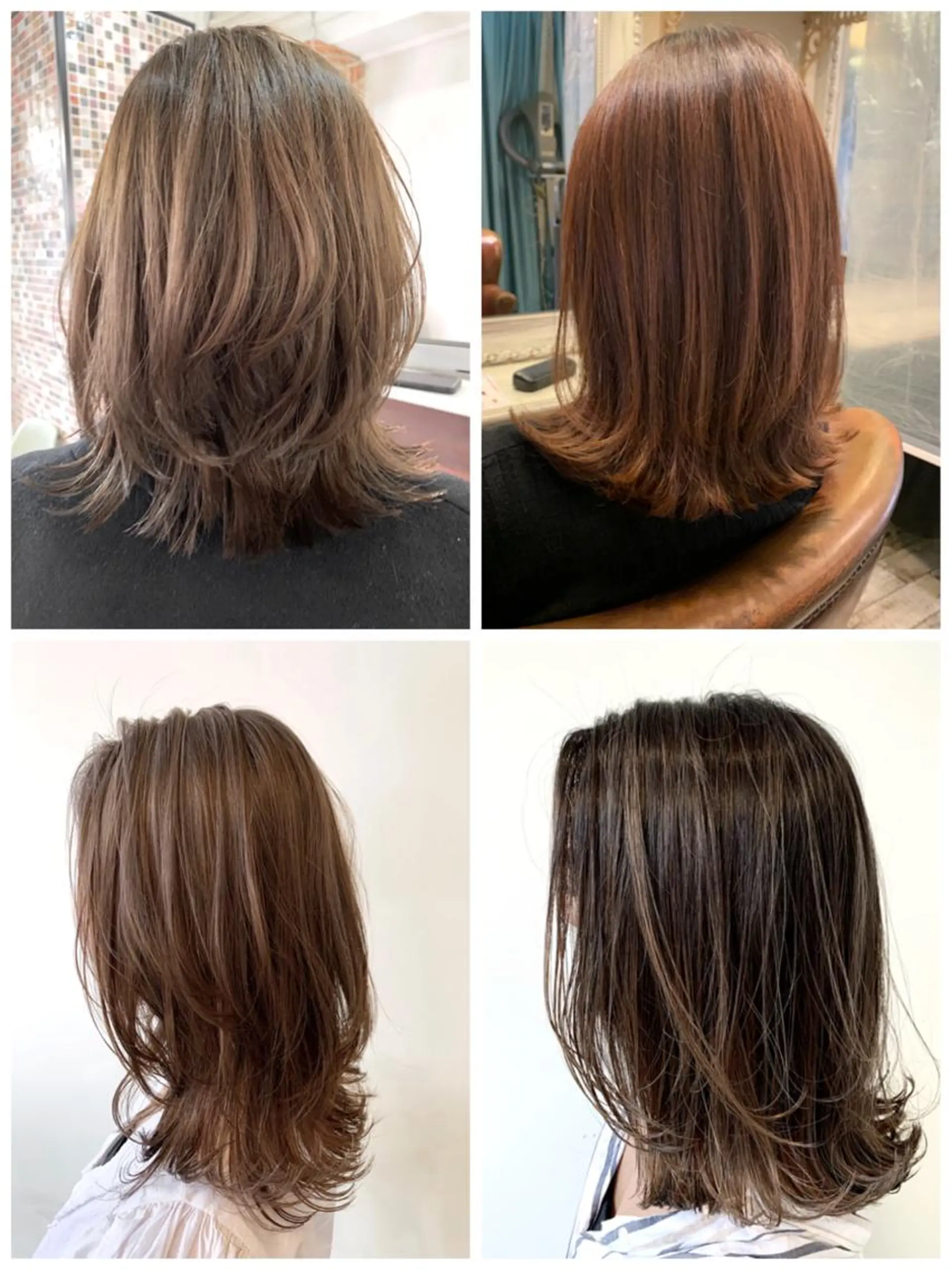 ミディアム カラー ボブレイヤー ボブ レイヤーカット ウルフカット 【azure横浜】 🧸misaki🌸のヘアスタイル