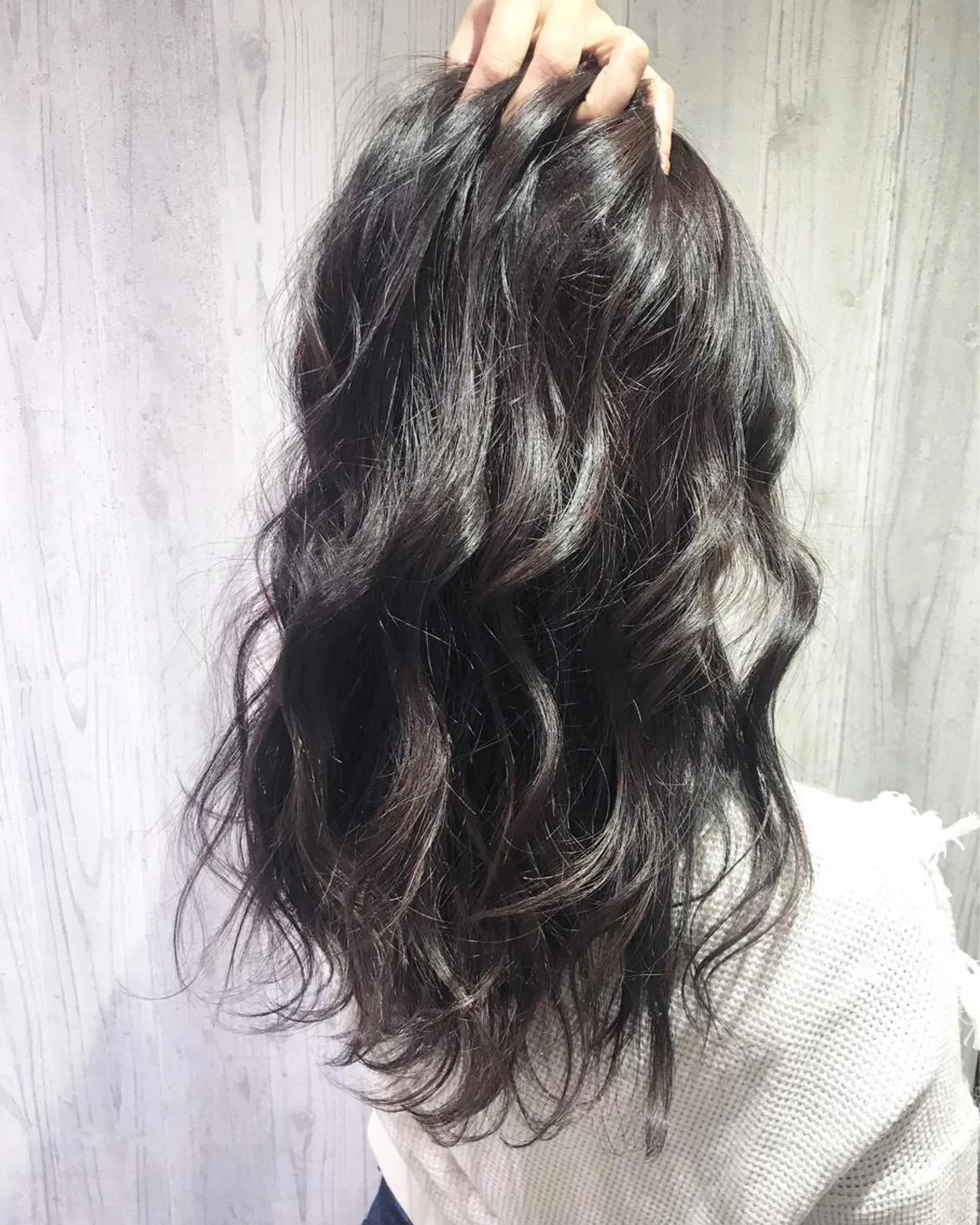 ロング カラー ラベンダーカラー ラベンダーグレー ロング Renatus店長 金子裕美のヘアスタイル