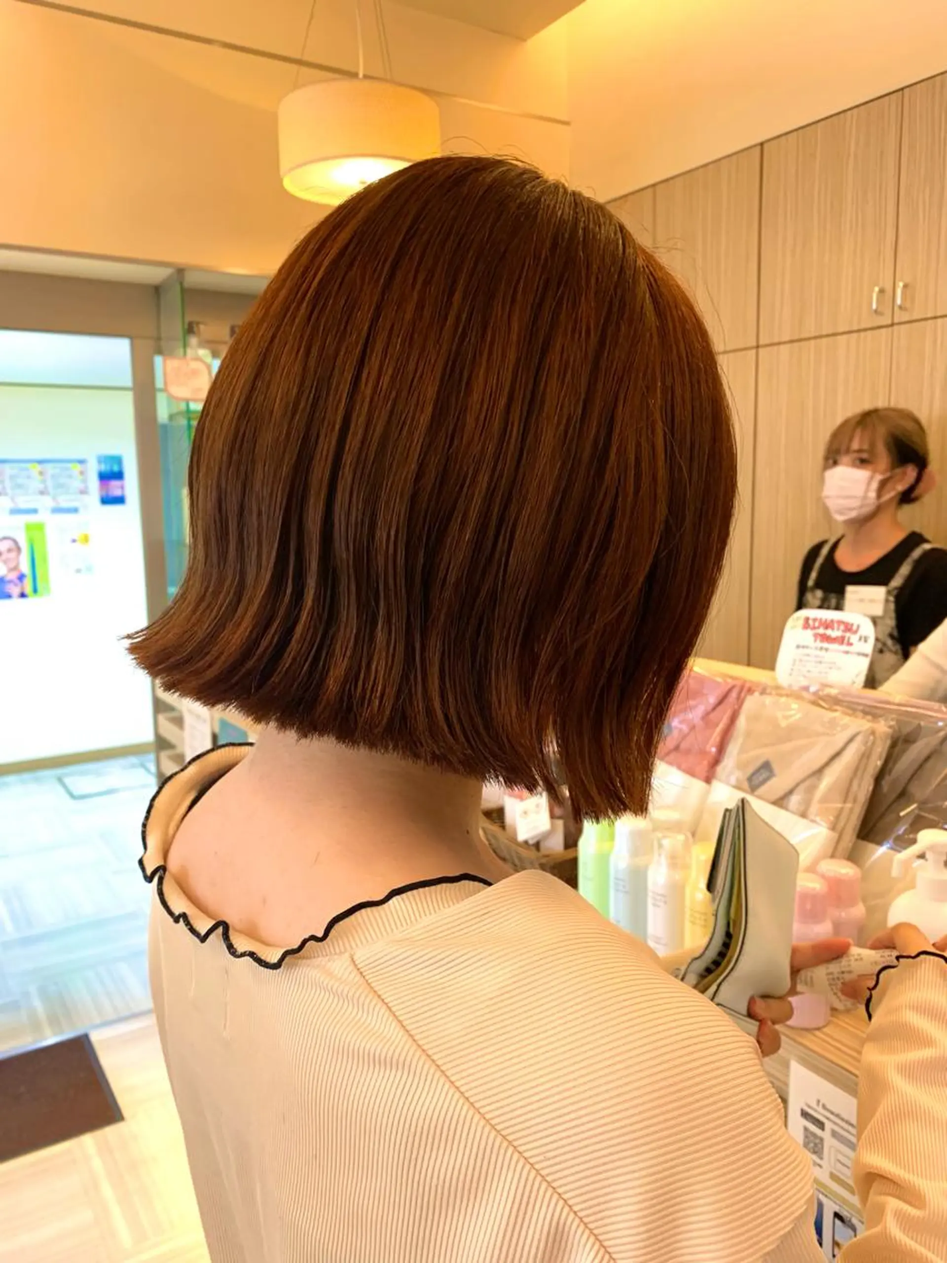 ショート カラー 黒髪 オレンジ ボブ 板倉 花連 💌リピーター様へ↓のヘアスタイル