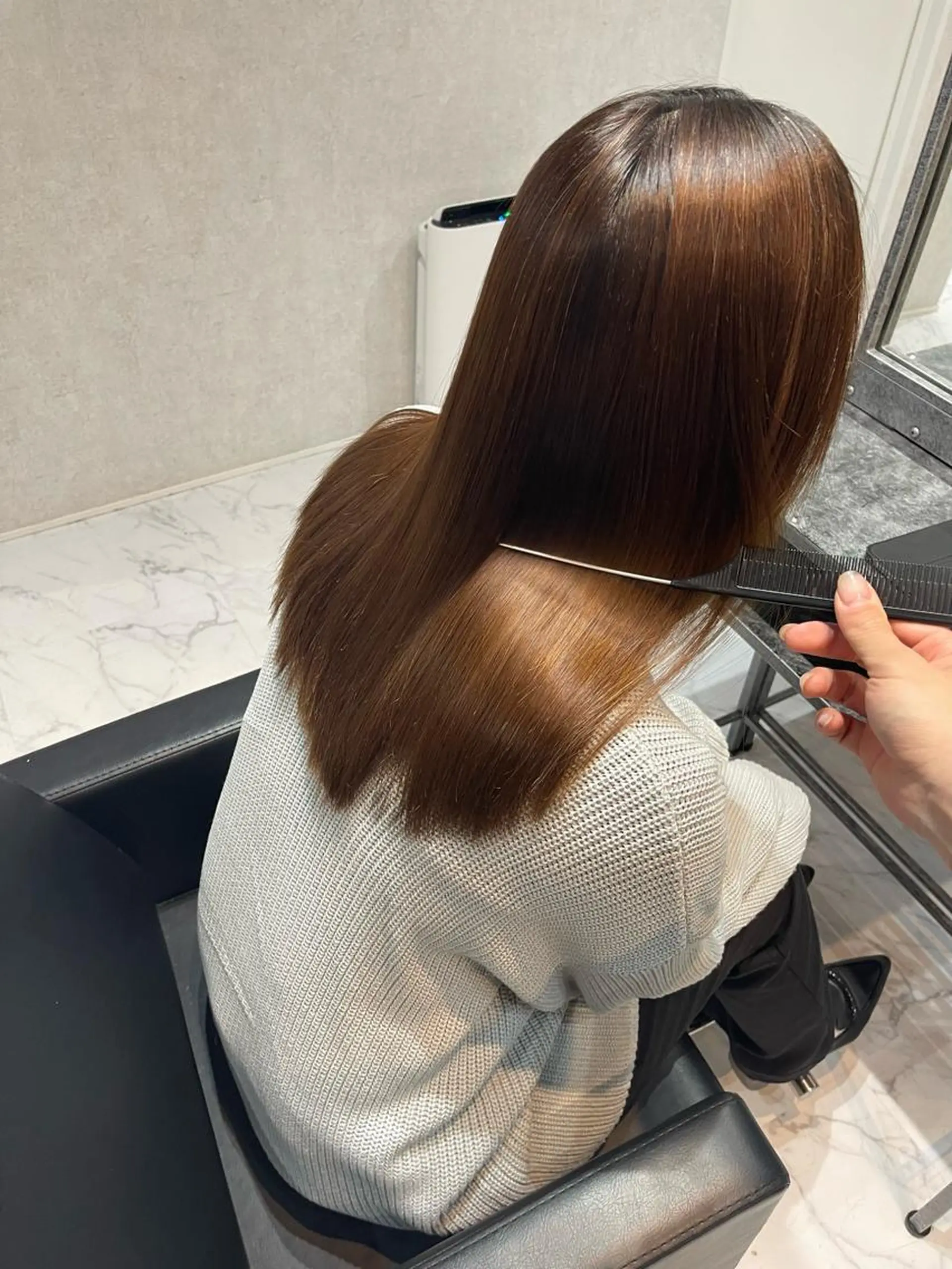 ミディアム パーマ 外国人風カラー ハイライト レイヤーカット アンドウ ユウ/ レイヤーカット/韓国のヘアスタイル