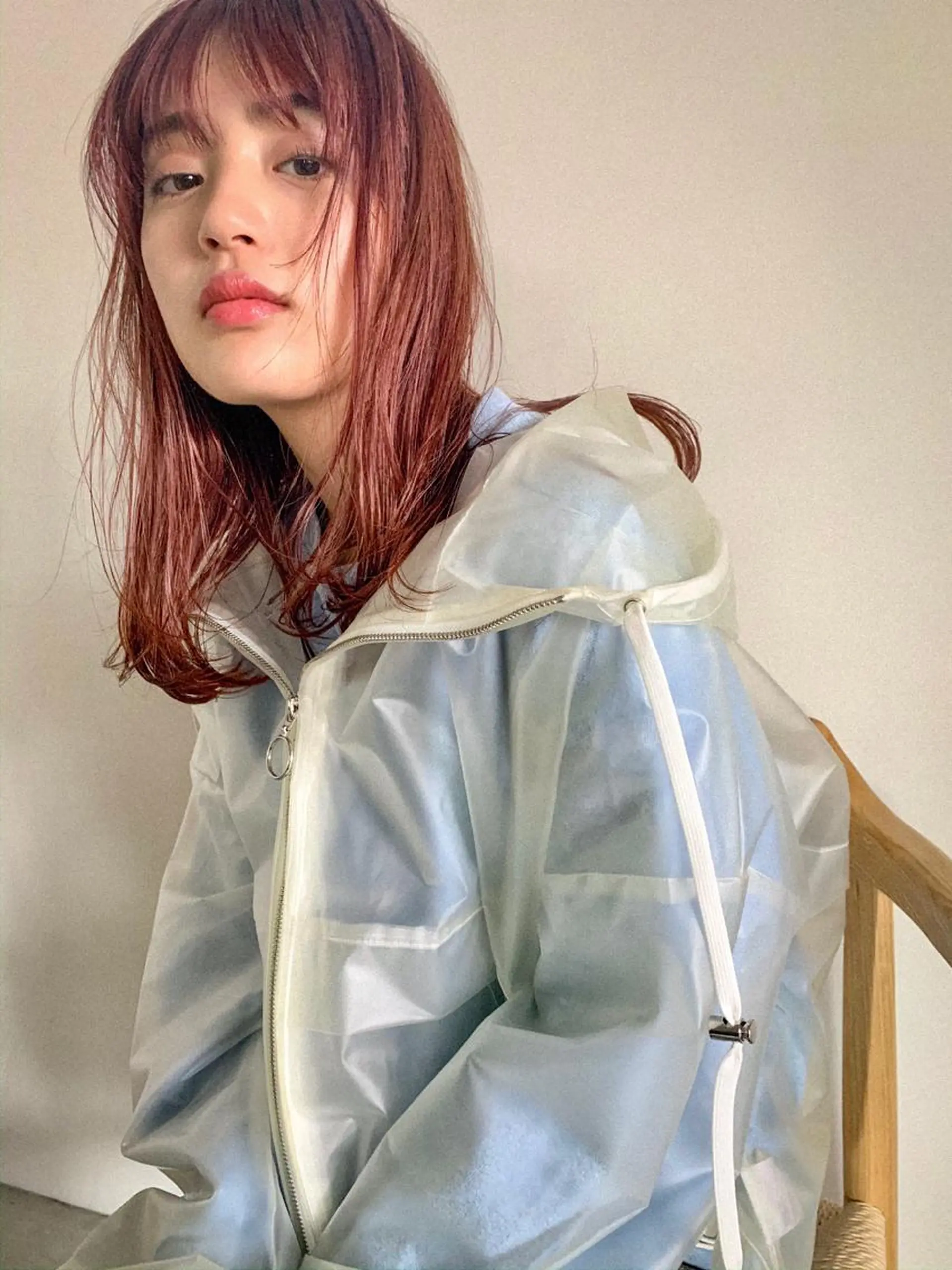 セミロング カラー レッドカラー 柔らかブラウン/顔周 りレイヤー♡ユウシのヘアスタイル