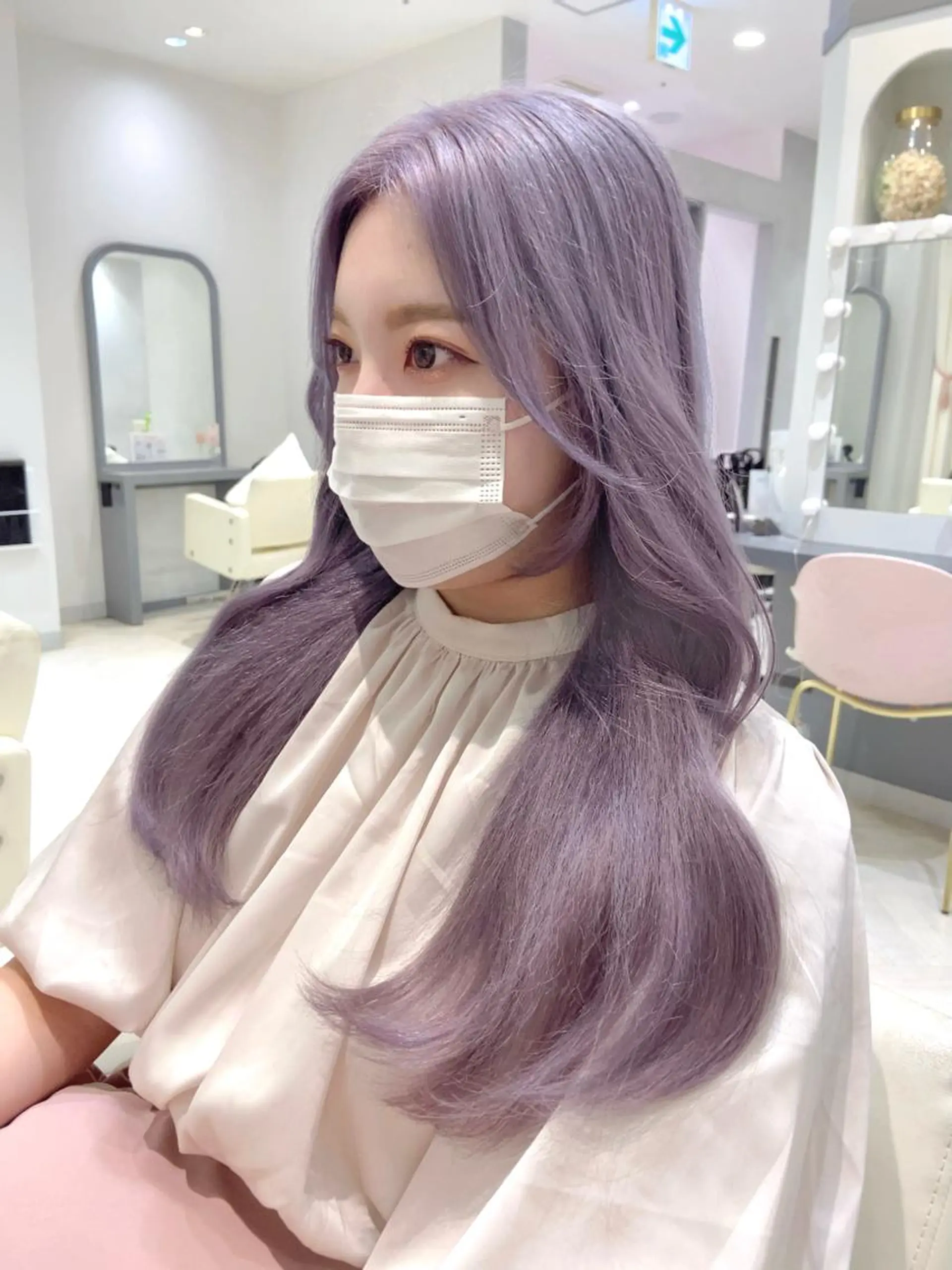 ロング カラー ブリーチ 透明感カラー ラベンダーカラー ヘアカラー トリートメント Euphoria銀座 銀座三丁目所属・🌼 足谷 美空 🌼のヘアスタイル