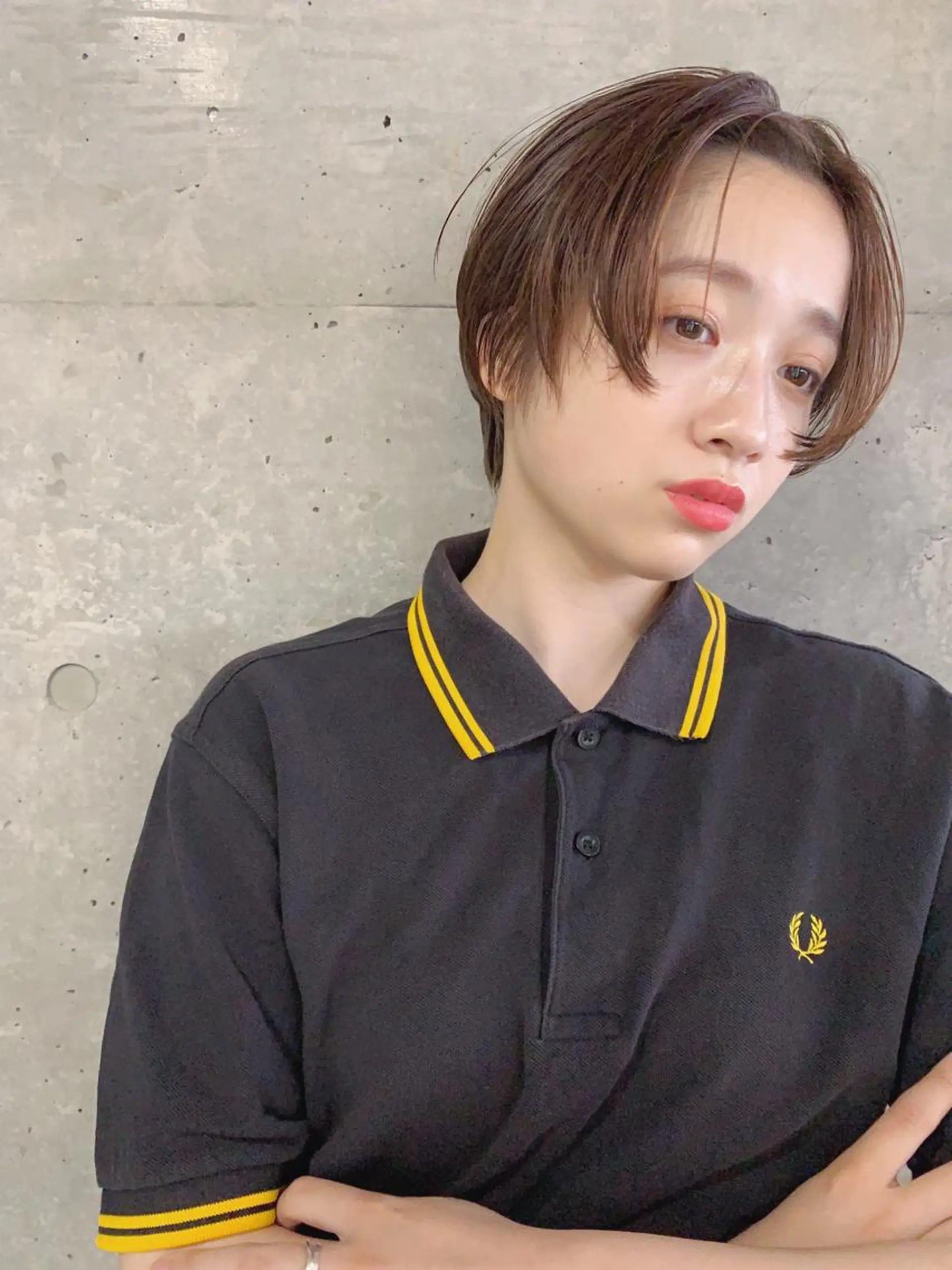 ショート カラー ボブパーマコテ巻き風 パーマNo1深江秀平のヘアスタイル