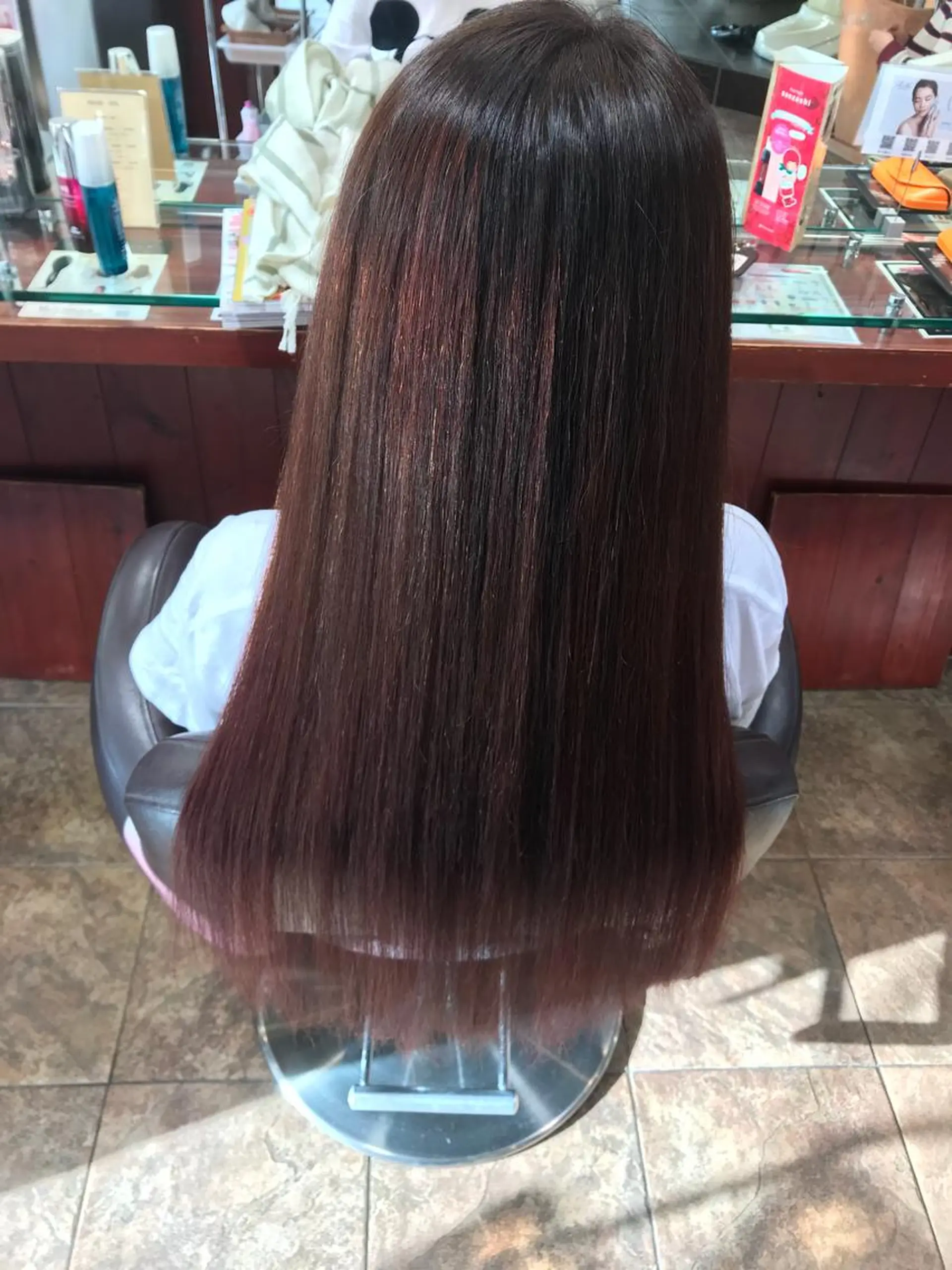 ロング カラー ハイライトカラー ピンクカラー バイオレットカラー ハイライト 嶋村 望美のヘアスタイル