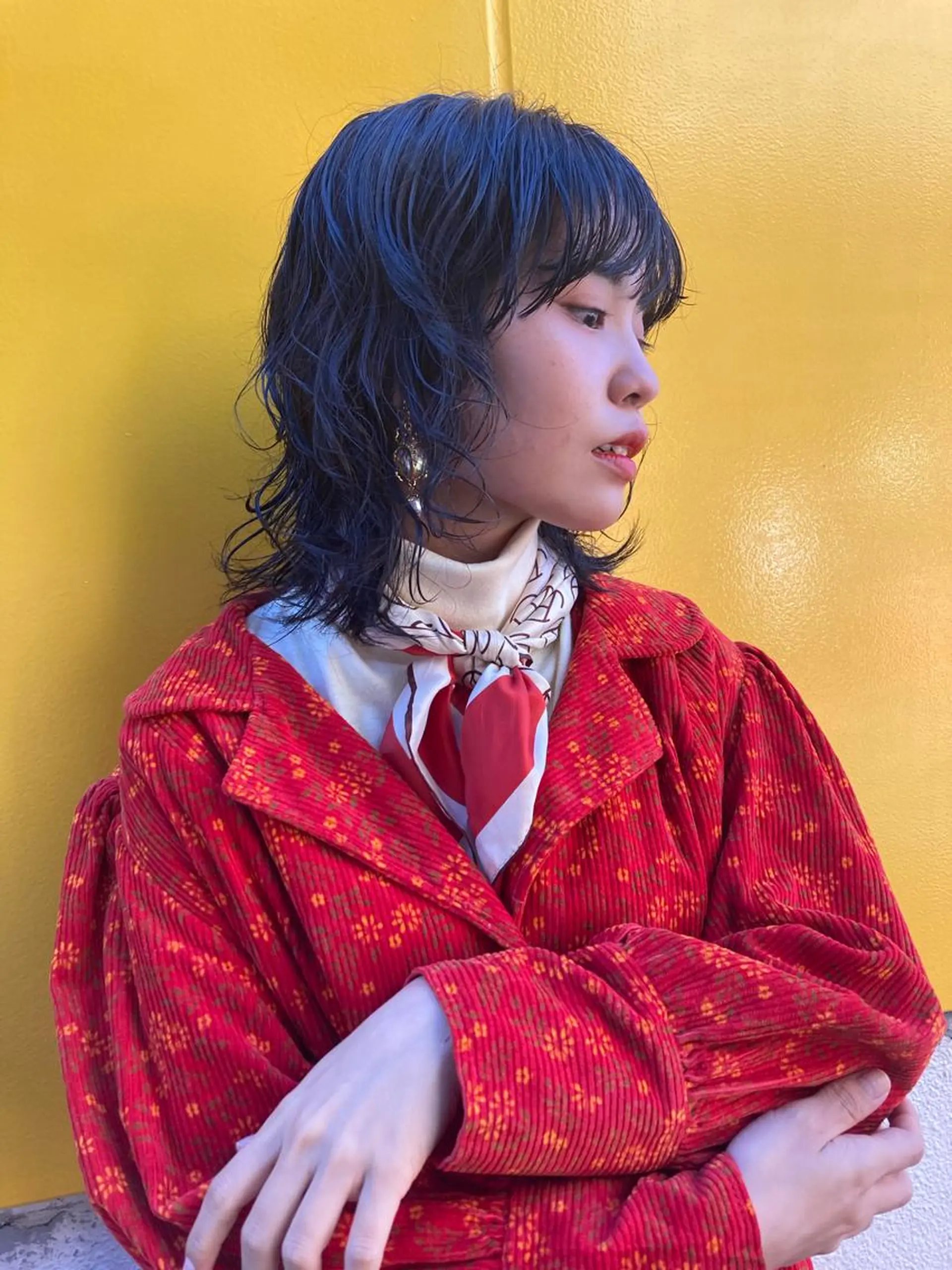 ミディアム カラー パーマ カット ヘアカラー パーマ トリートメント Izumi所属・ヨシアキ/パーマ/ ウルフ/ボブ/メンズのヘアスタイル