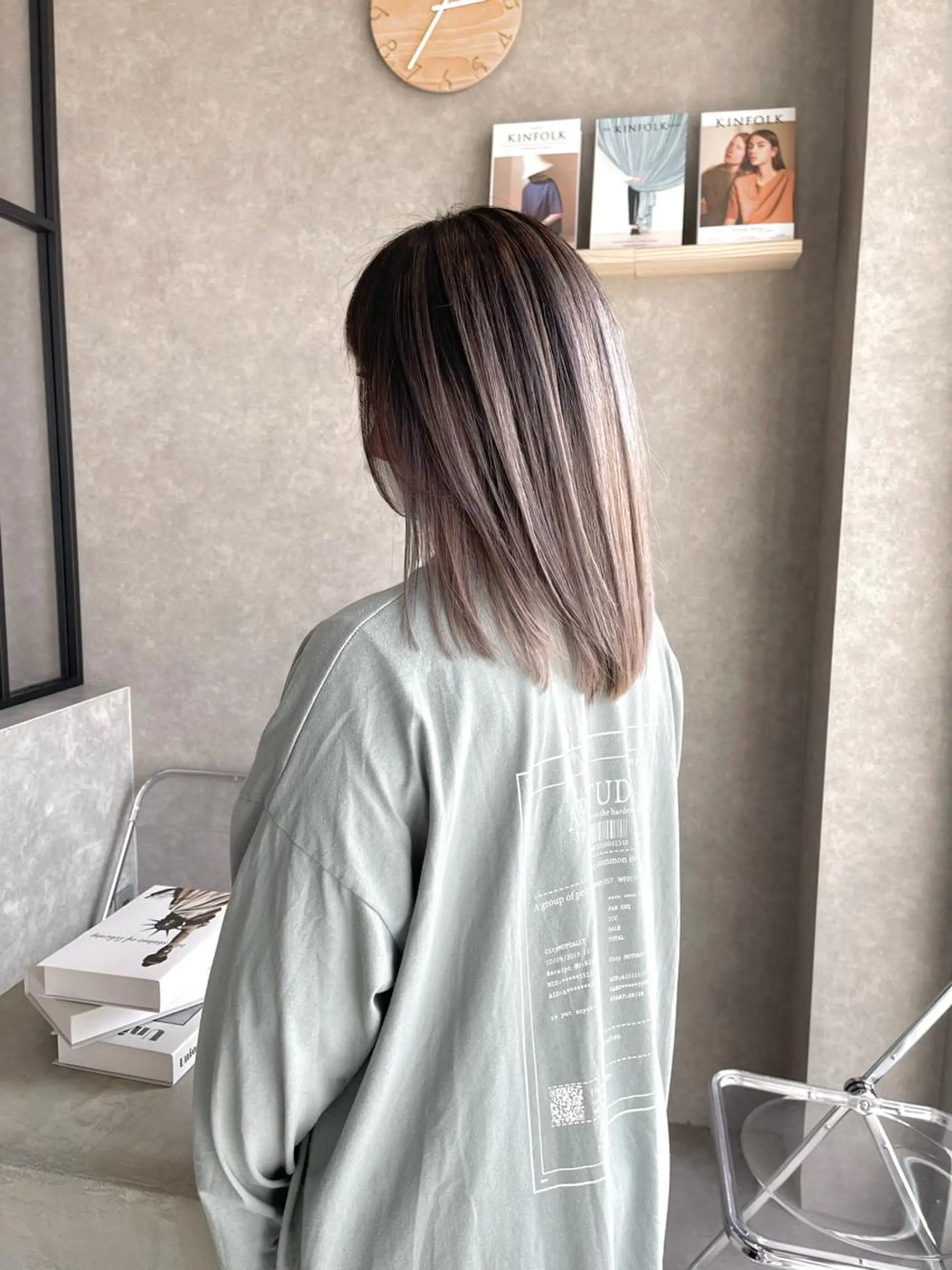 ミディアム カラー カット ヘアカラー トリートメント mood tatemachiのヘアスタイル