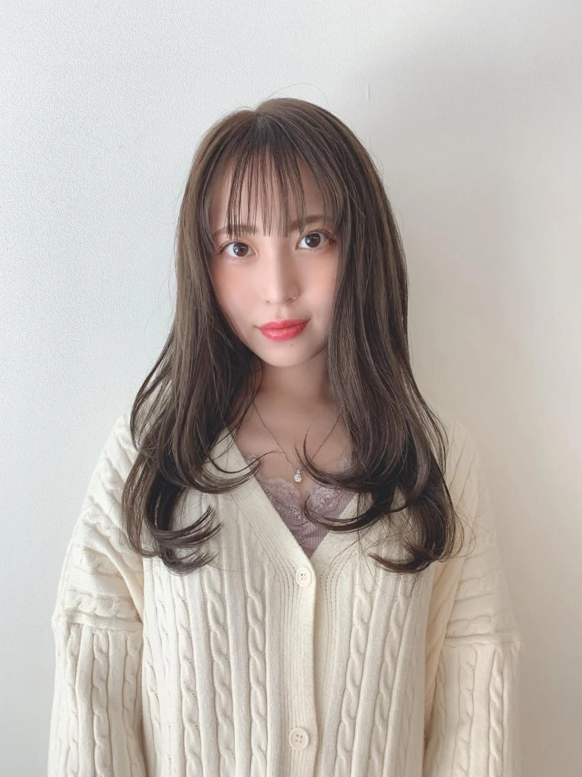 セミロング カット ヘアカラー なりたいが叶う ながしまじゅんきのヘアスタイル