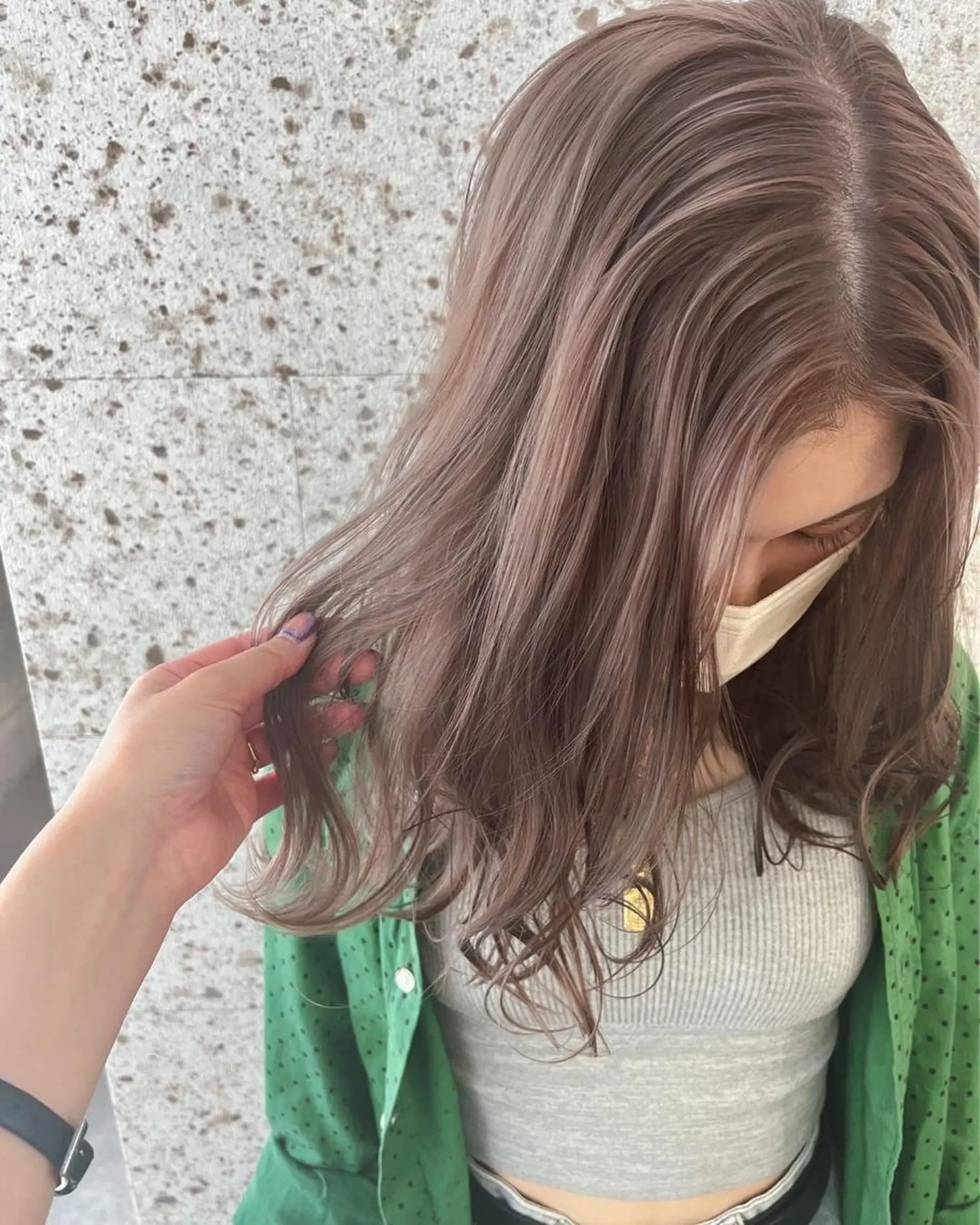 ミディアム カラー バレイヤージュ ブリーチ ケアブリーチ ハイライトカラー インナーカラー ヘアカラー トリートメント lani 天神大名/ブリーチのヘアスタイル