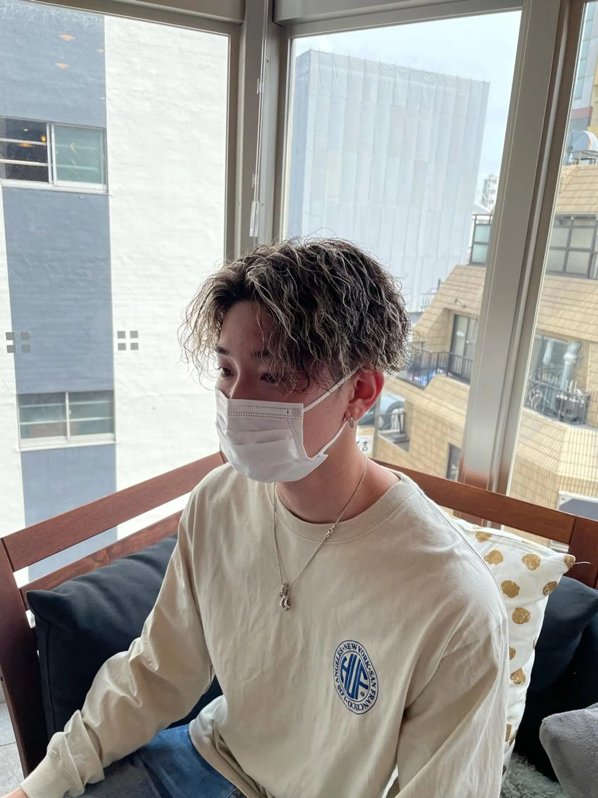 ショート カラー パーマ メンズ カット ヘアカラー パーマ 【men's Lapis横浜】海人のヘアスタイル