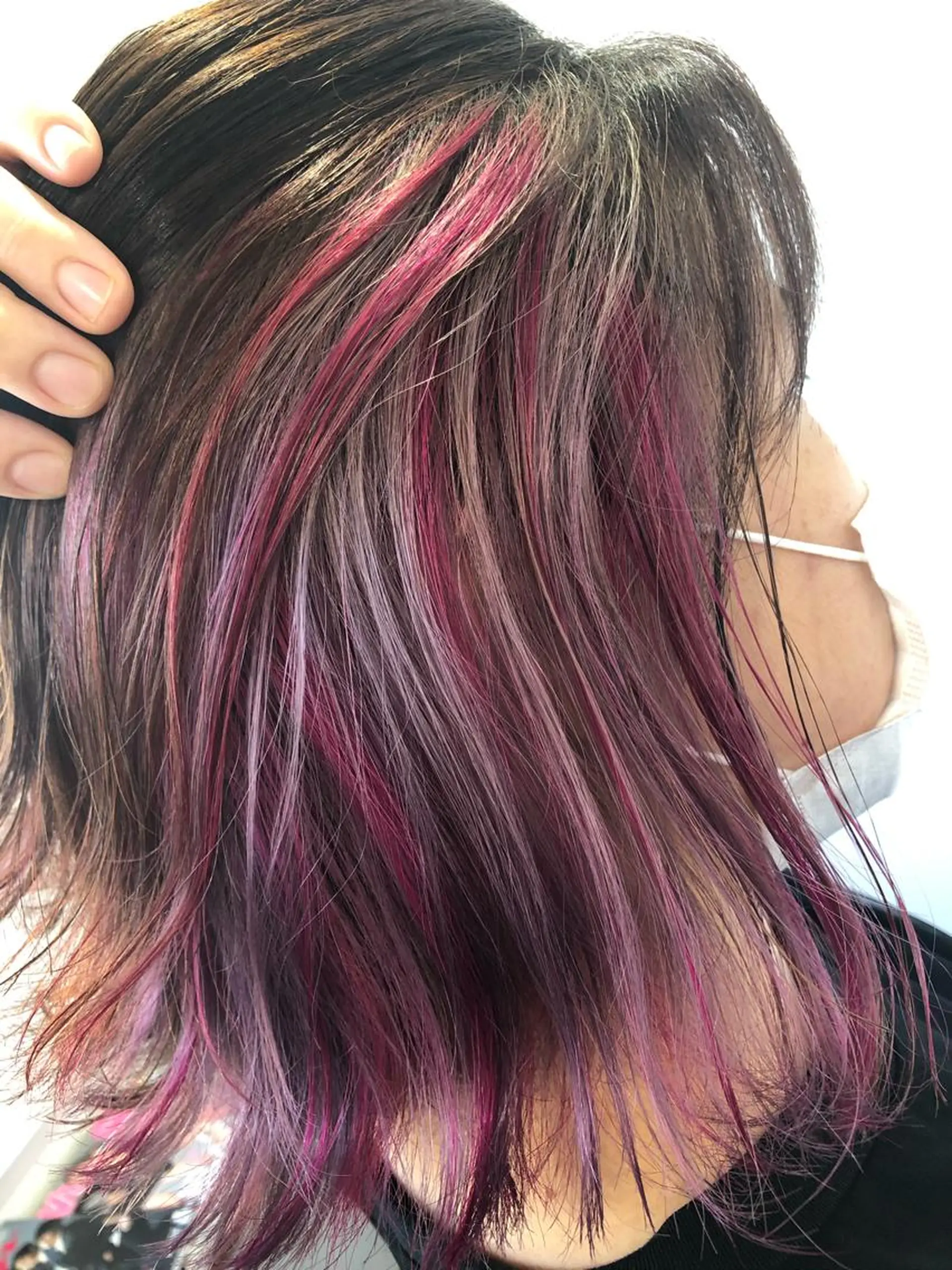 ミディアム カラー ブリーチ毛縮毛矯正 👑山口のヘアスタイル