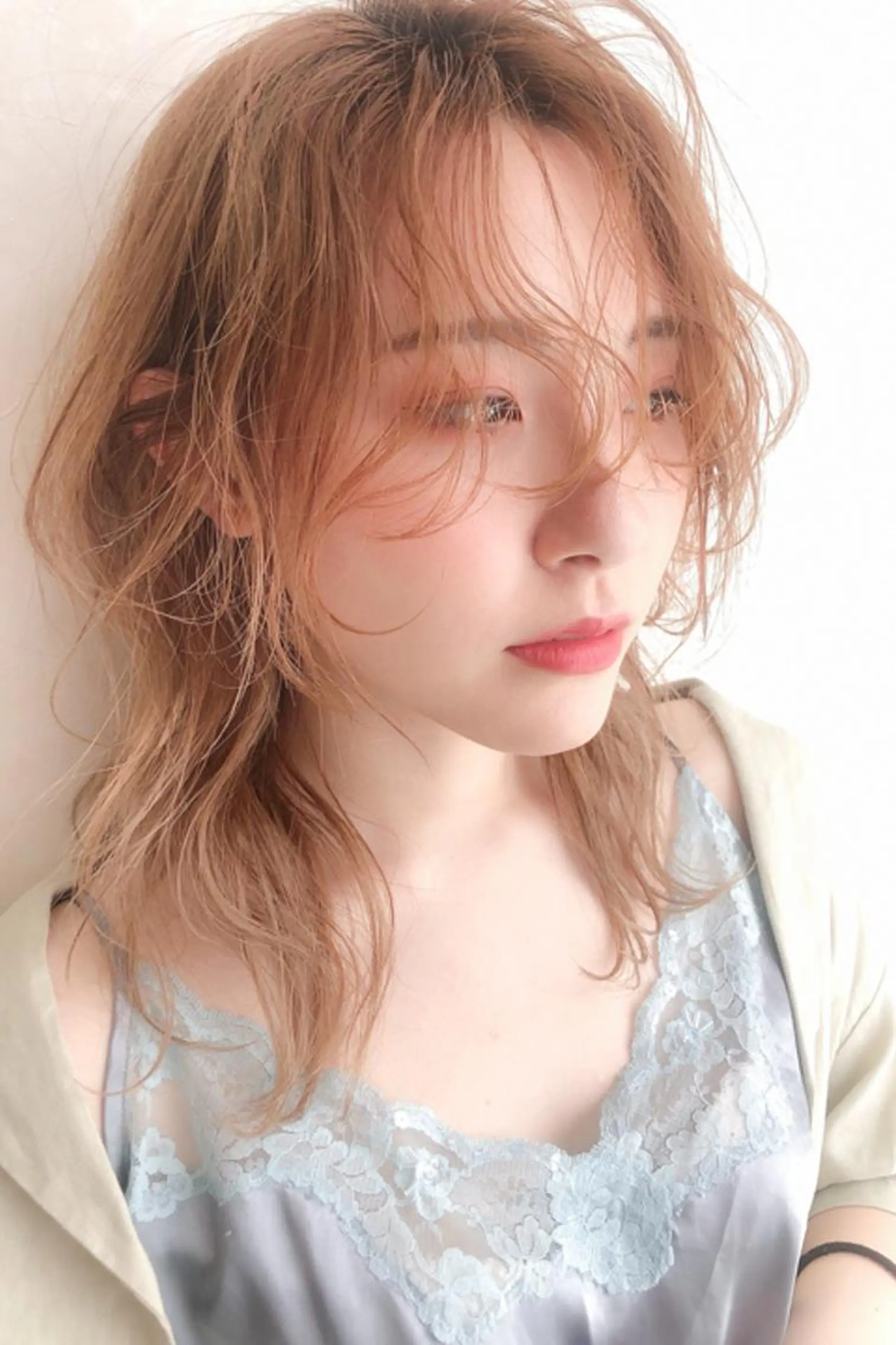 ミディアム カラー ベージュカラー ブリーチ ブラウンカラー 透明感カラー オレンジ ハイトーン特化サロン 🍑momo🍑のヘアスタイル