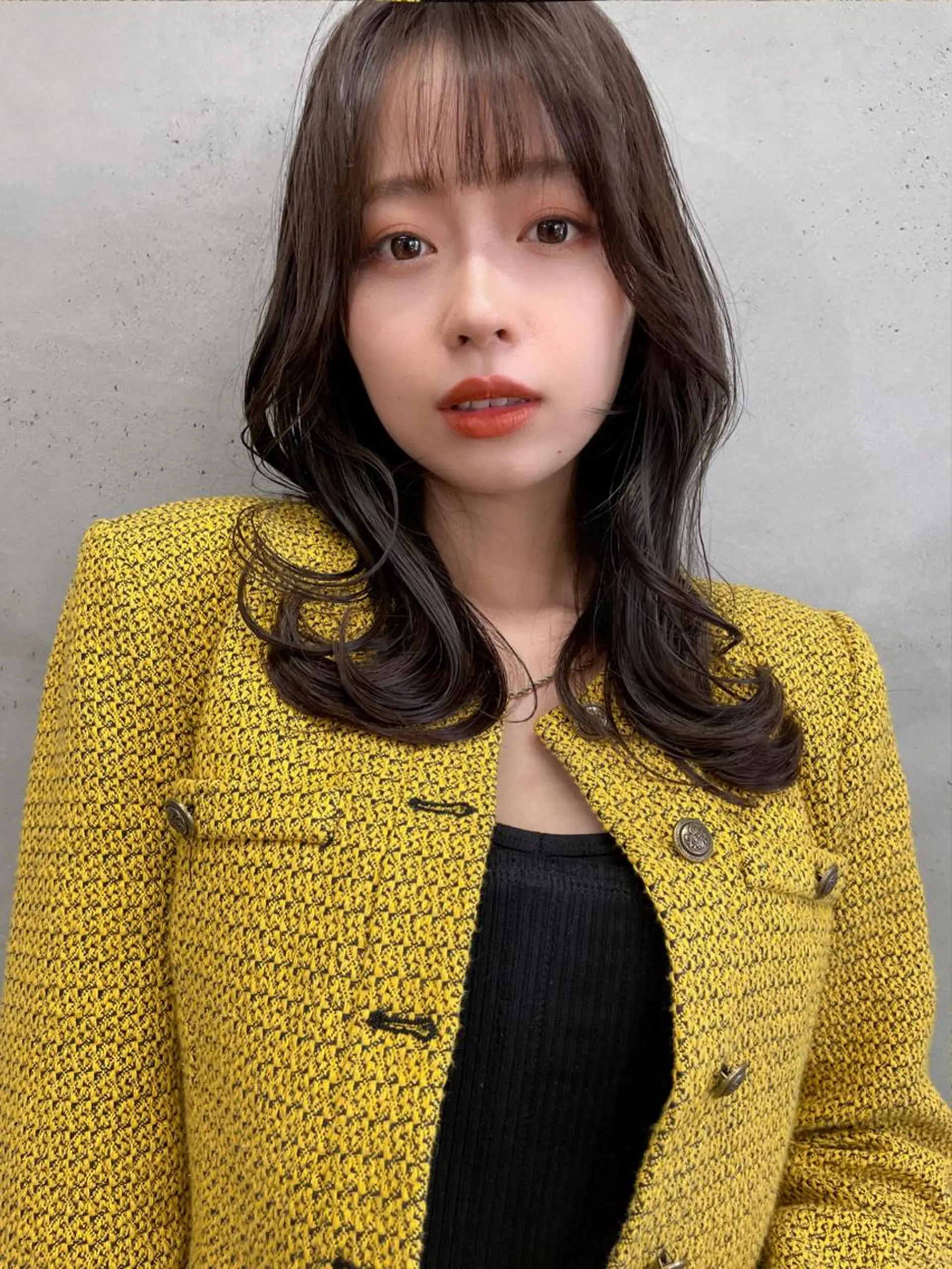 ミディアム カラー カット ヘアカラー トリートメント unico.所属・韓国ヘア/暖色カラー 新美多英のヘアスタイル