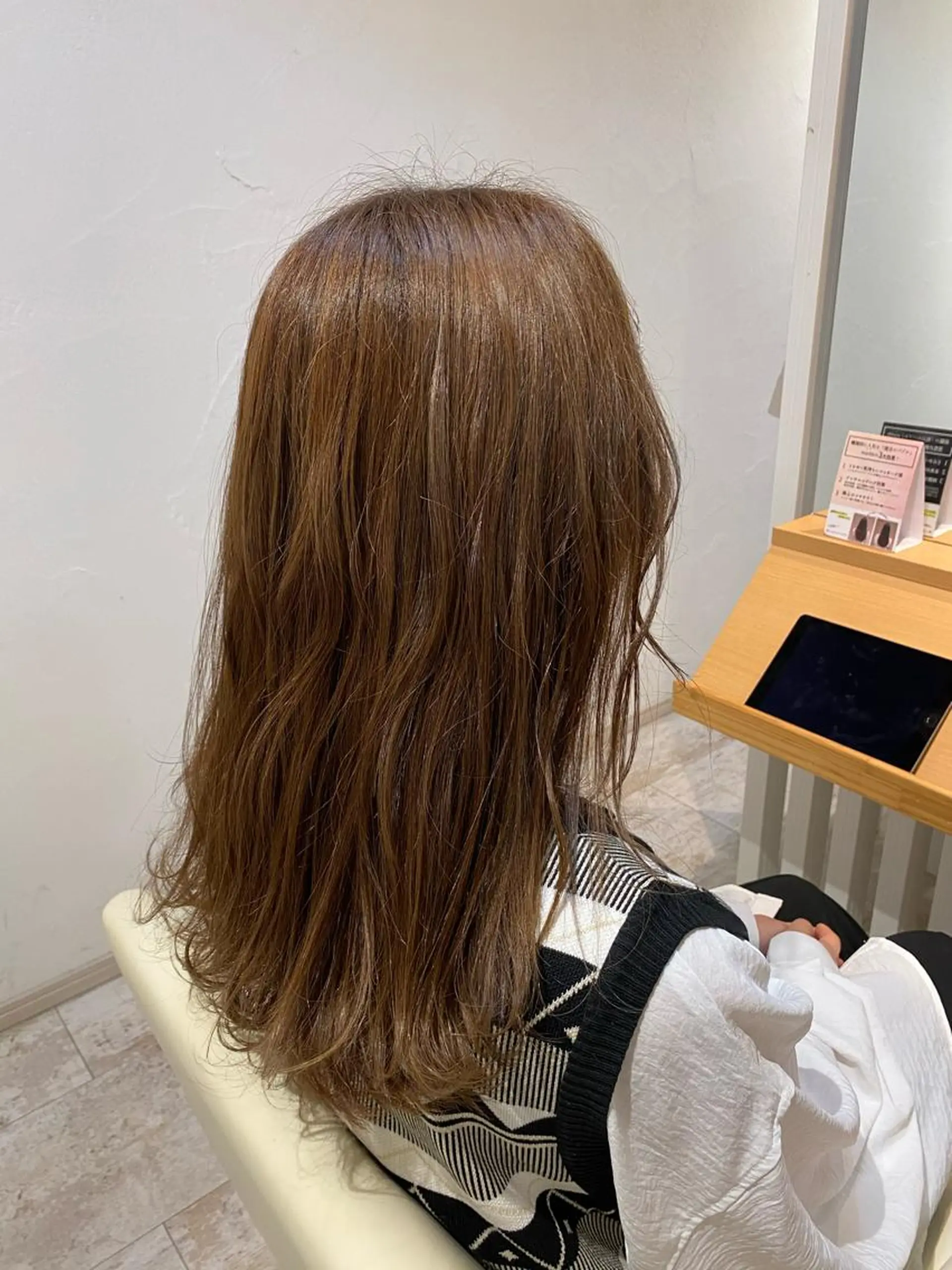 ロング カラー ブリーチなしWカラー /酸性ストレート河本のヘアスタイル