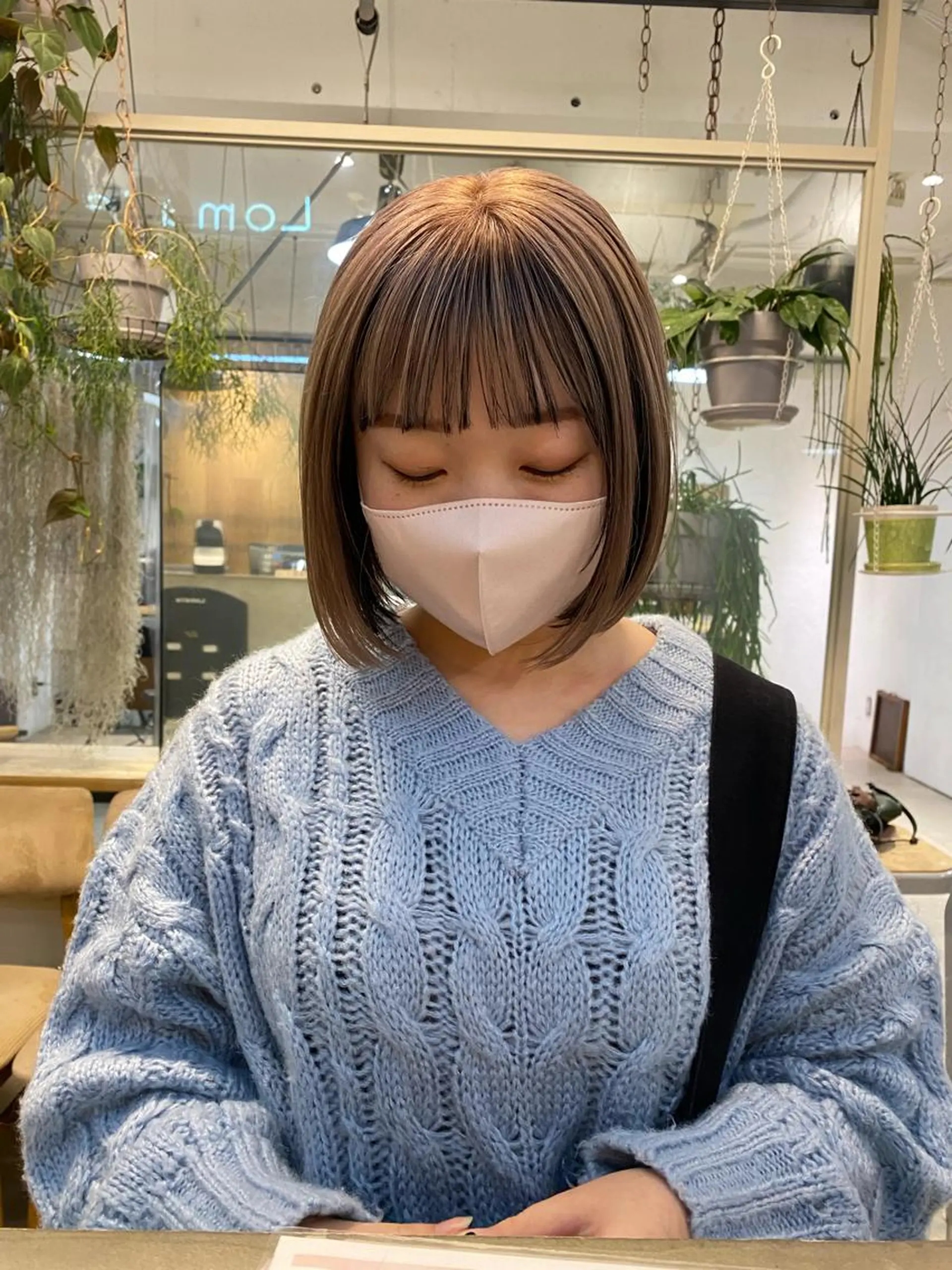 ミディアム カラー ミストバング  フェイスフレーミング 艶カラー 🤍🫧/makoのヘアスタイル