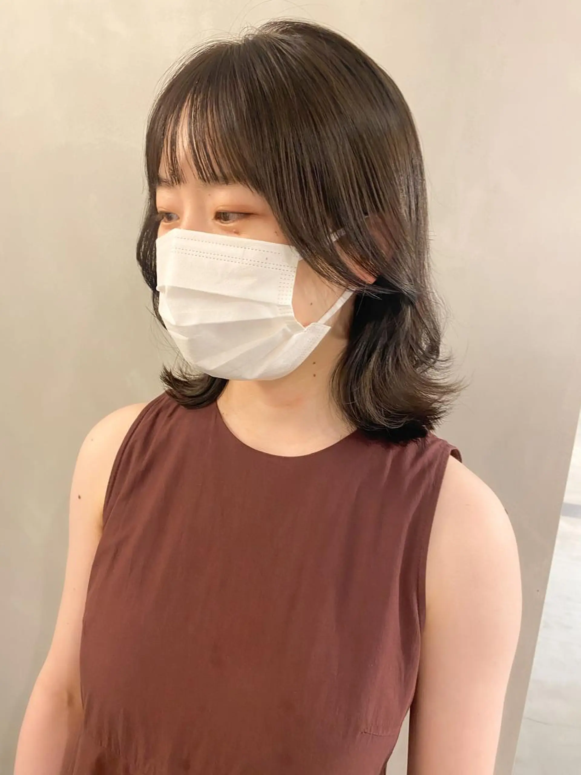 ミディアム パーマ ミディアムパーマ くびれヘア 韓国風ヘア レイヤーカットのプロ 大人ヘア宮森貴志のヘアスタイル