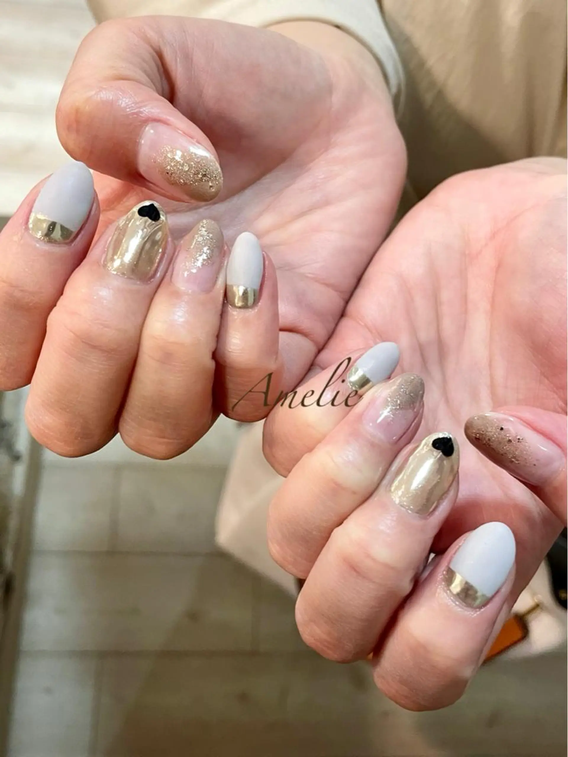 ネイル ジェルネイル ミラーネイル パラジェル yo koのネイルデザイン